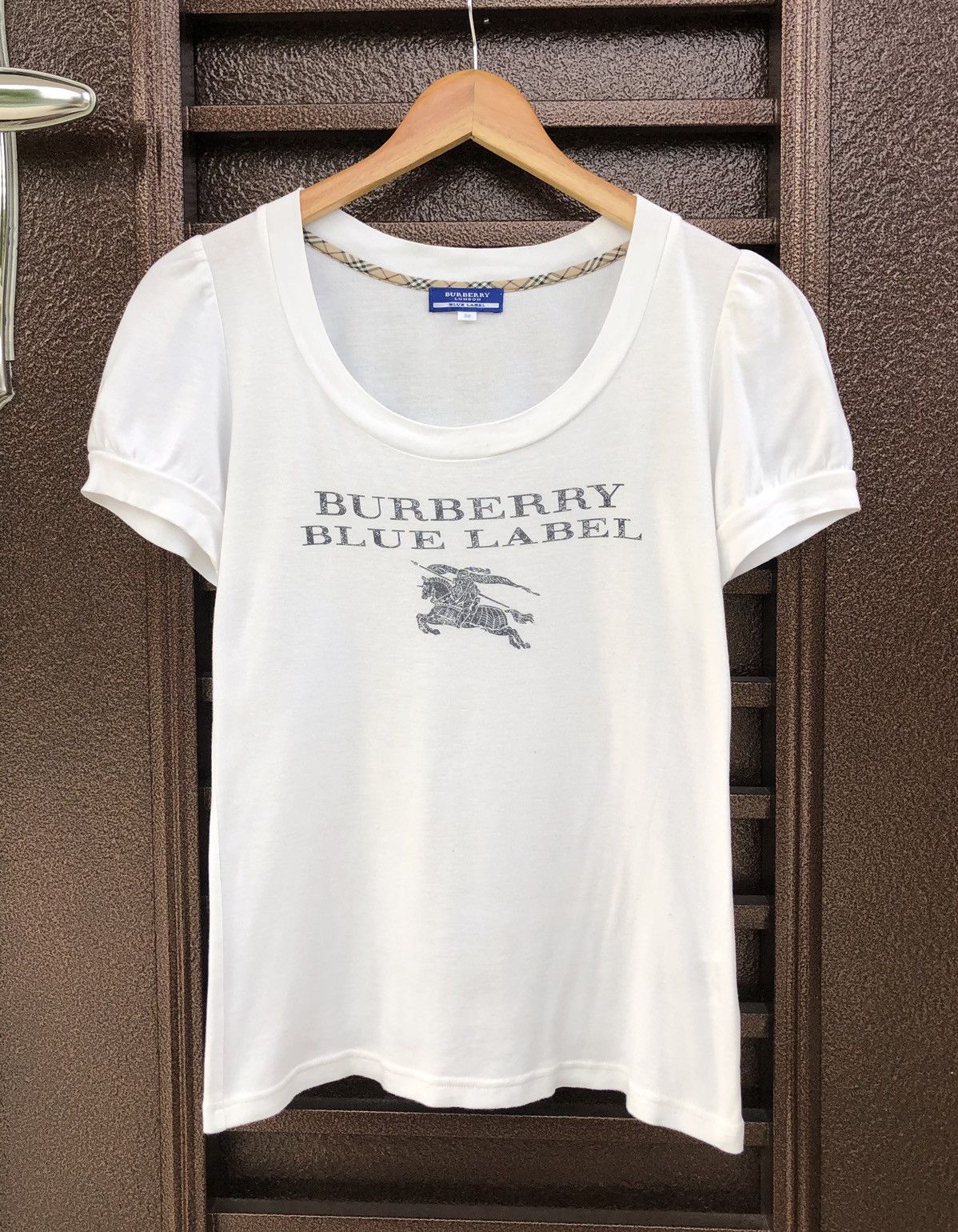 Burberry Authentic Burberry Blue Label Big Logo Short Sleeve Shirt Size S / US 4 / IT 40 - 1 Thumbnail
