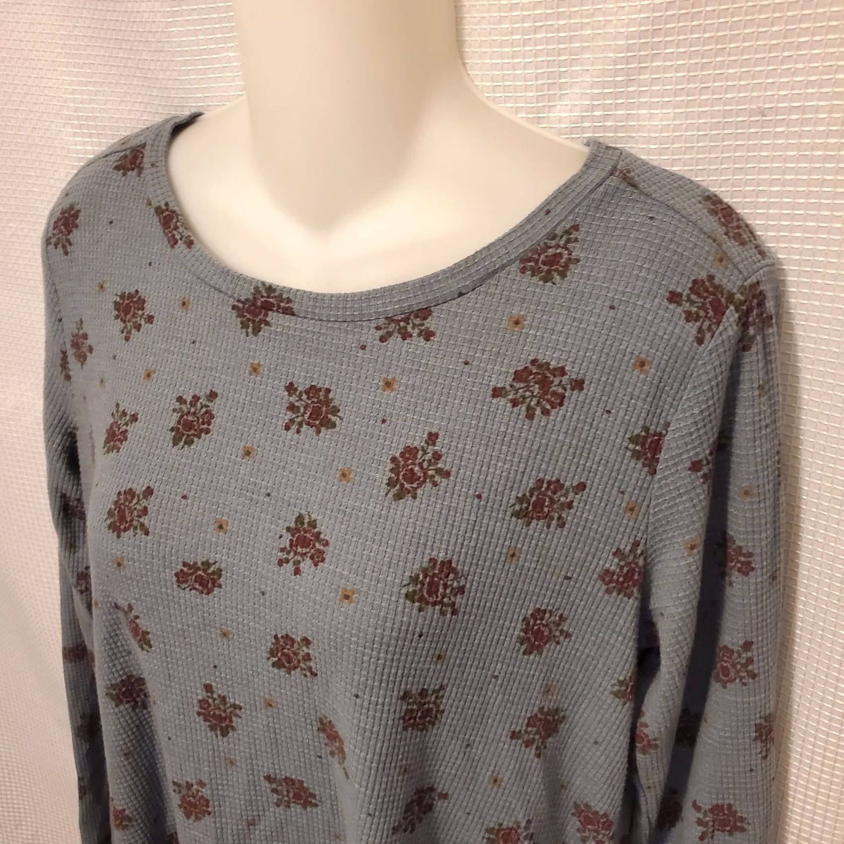 Toad&Co - TOAD & Co. Waffle Knit Dress Womens Size M Blue Floral Long Sleeve Boho Size M / US 6-8 / IT 42-44 - 2 Thumbnail