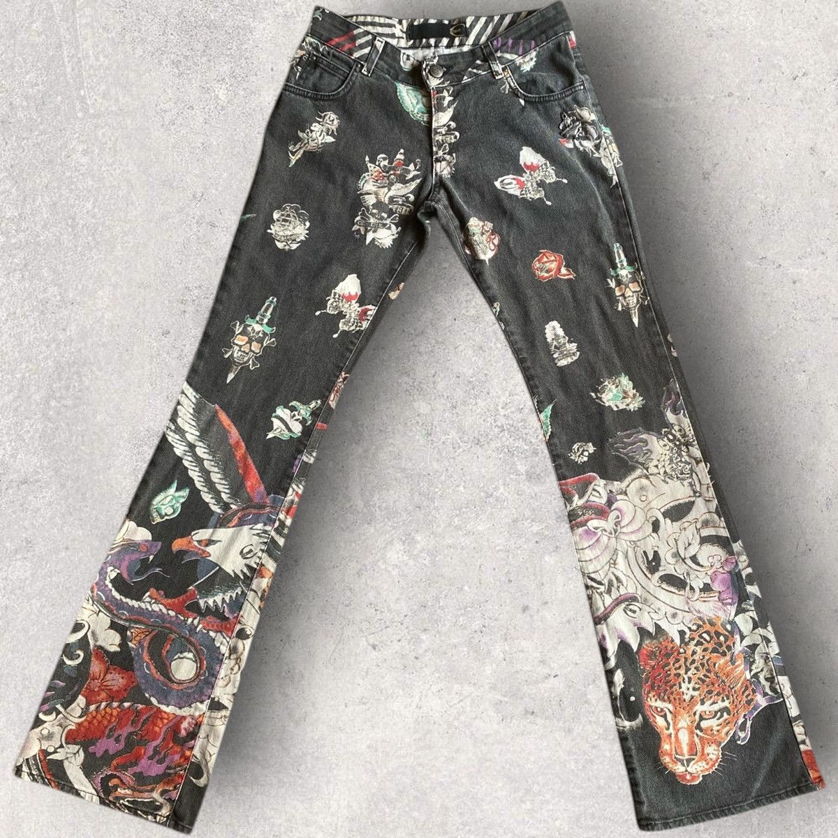 Roberto Cavalli SS02 Cavalli Tattoo Bootcut Size 28" / US 6 / IT 42 - 1 Thumbnail