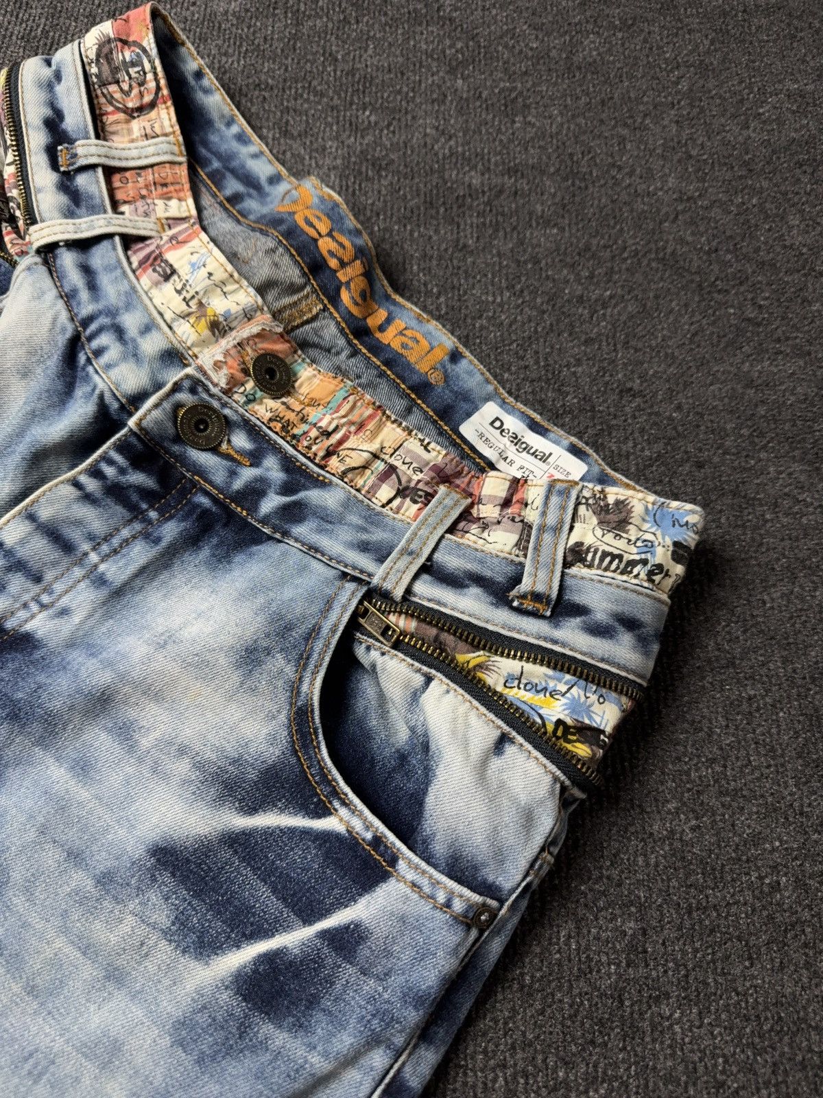 Desigual Y2k Vintage 00s Japanese Retro Desigual Waist Zip Denim Size US 34 / EU 50 - 6 Thumbnail
