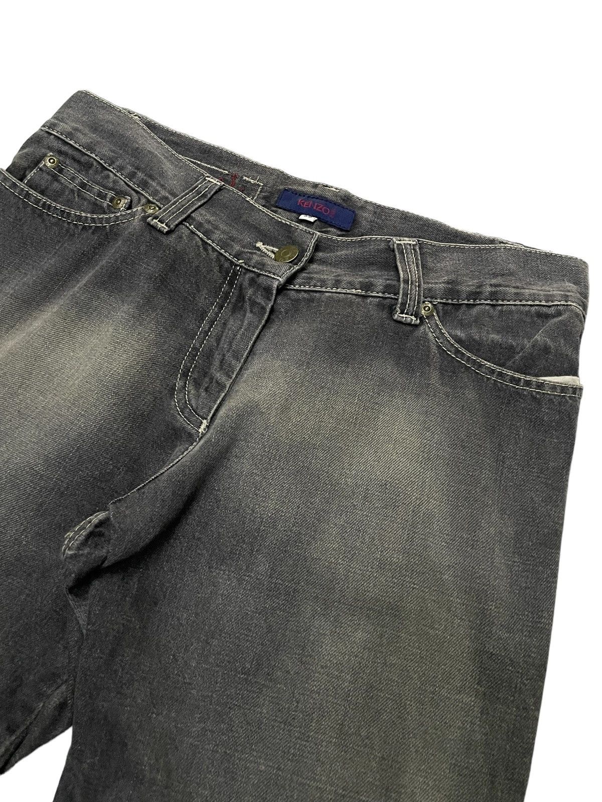 Designer × Kenzo × Vintage Vintage Kenzo Paris Mud Grey Flared Denim Pants Size US 30 / EU 46 - 7 Thumbnail