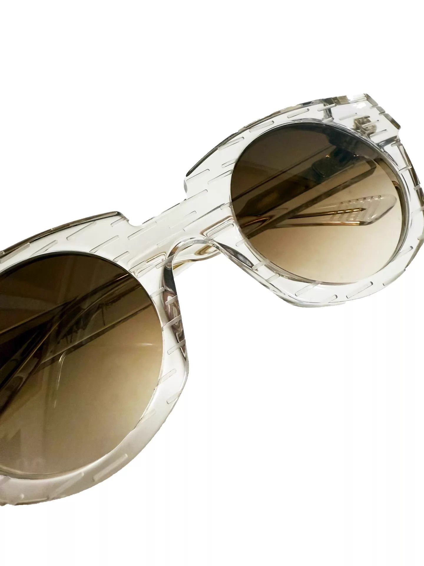 Yohji Yamamoto Yohji Yamamoto slook 003 clear acetate brown lens gold Size ONE SIZE - 4 Thumbnail
