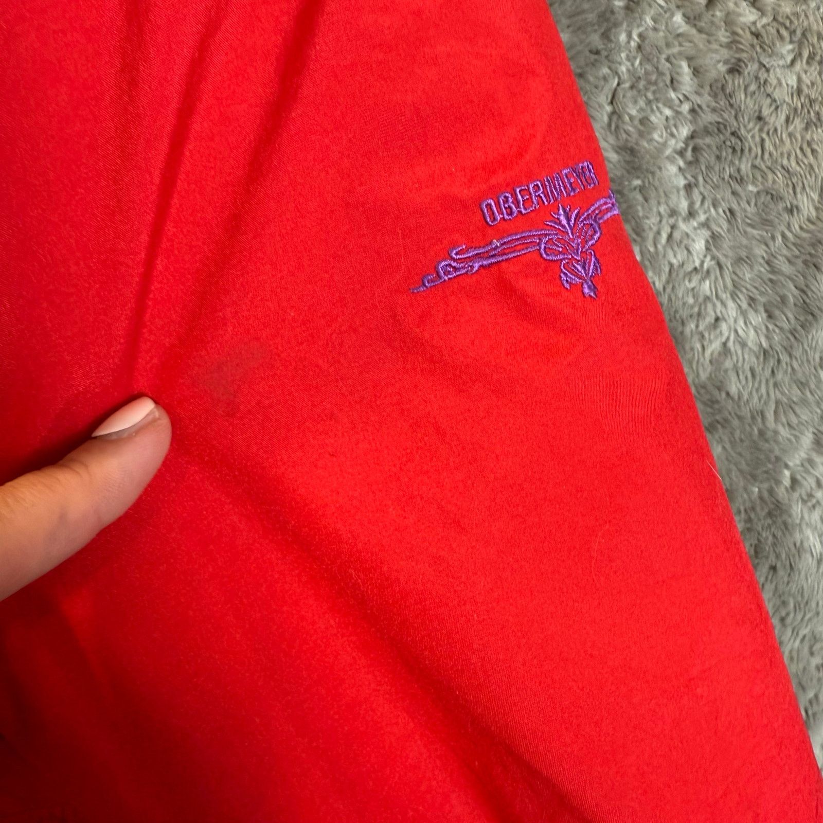 Obermeyer VTG 80s Obermeyer Snowsuit Women Girls Red Purple Ski Bib Size ONE SIZE - 14 Thumbnail