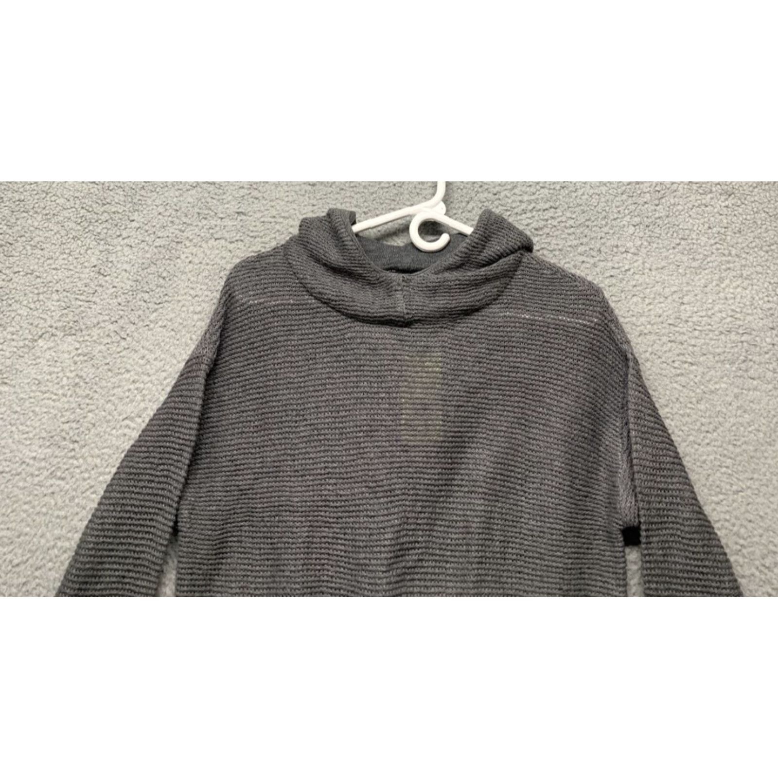 Vintage All In Motion Women's XS Hooded Pullover Sweater Cropped Gray 3” Side Slits Hooded Pullover Size XS / US 0-2 / IT 36-38 - 4 Thumbnail