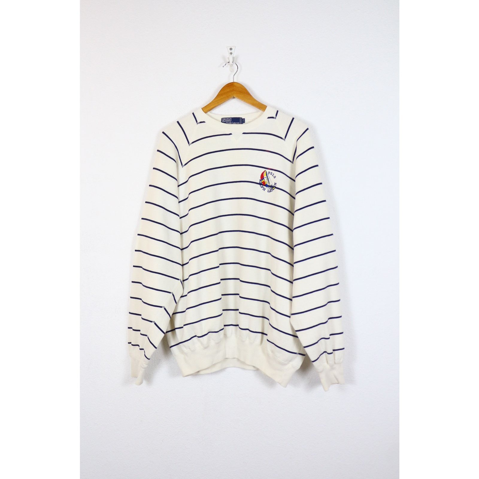 Polo Ralph Lauren Vintage Polo Ralph Lauren Breton Sailor Marine Sweatshirt Size US L / EU 52-54 / 3 - 1 Thumbnail