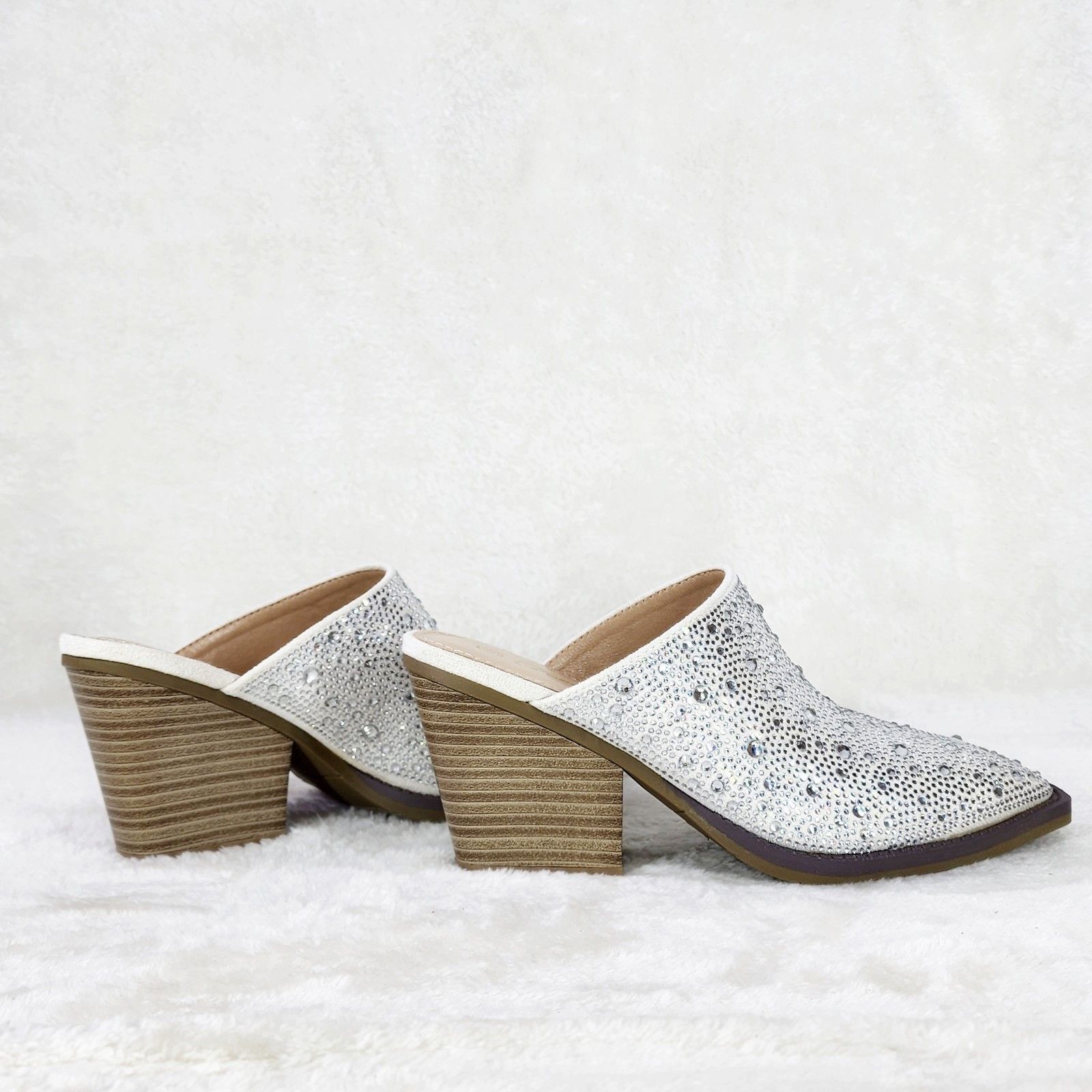 Other Vibes Western Cowgirl White Slip On Shoes Mules / Clogs Rhin Size US 8 / IT 38 - 4 Thumbnail