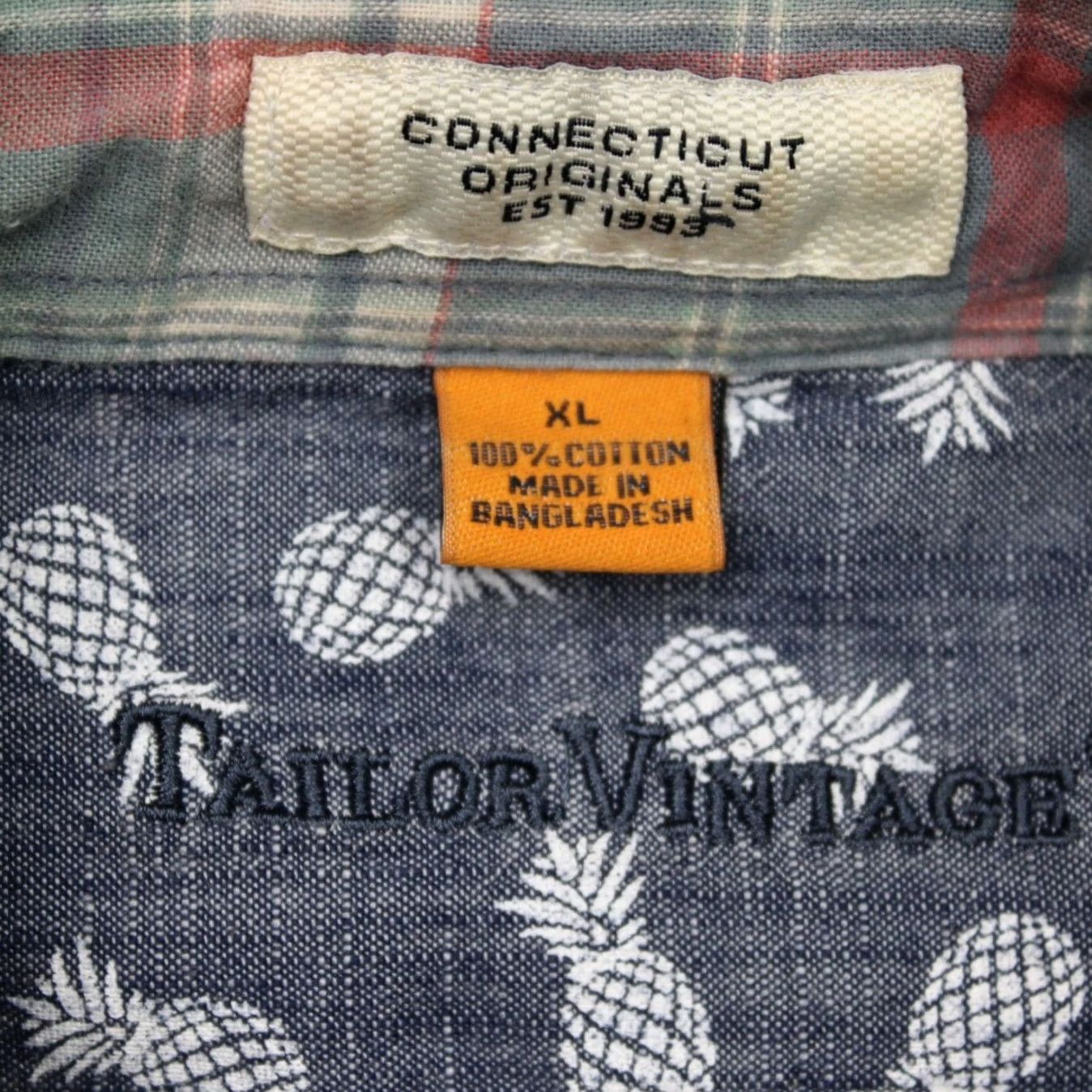 Vintage Tailor Vintage AOP Shirt Mens XL Blue Pineapple All Over Print Short Sleeve Size US XL / EU 56 / 4 - 6 Thumbnail