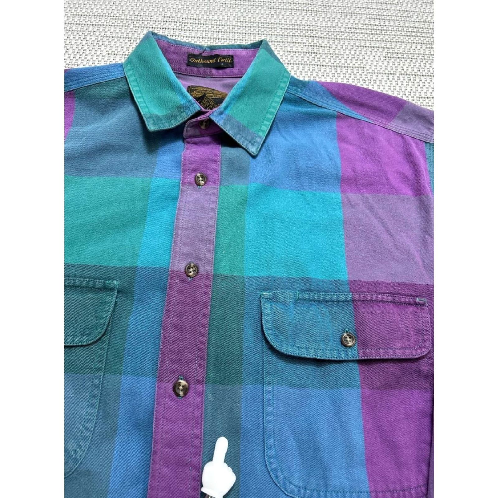 Eddie Bauer VINTAGE Eddie Bauer Shirt Mens M Blue Purple Cotton Button Up Flannel Size US M / EU 48-50 / 2 - 6 Thumbnail