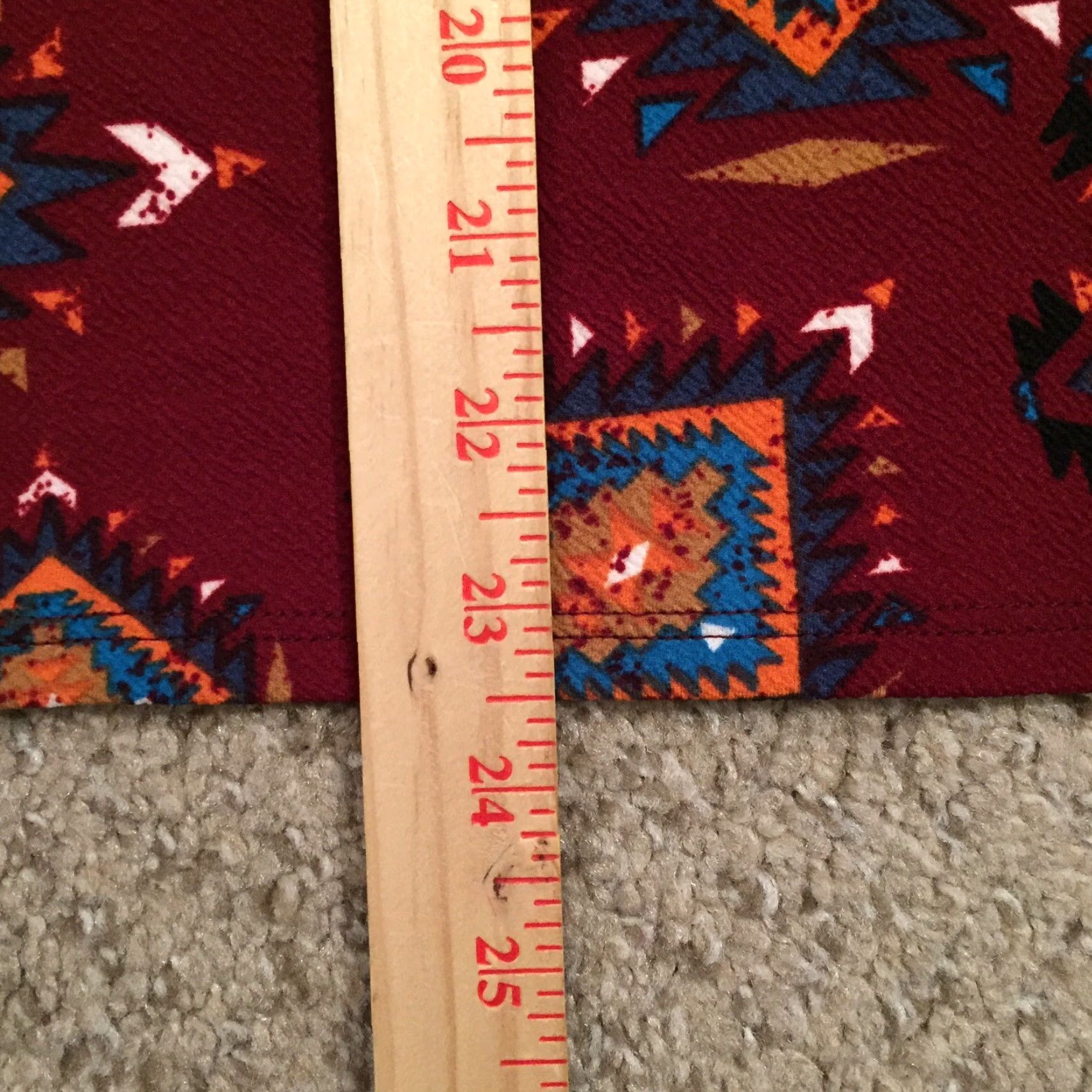 Vintage LuLaRoe Skirt Women Knee Length S Red Geometric Pull On Unlined Knit Polyester Spandex Casual Vintage No Size 28" / US 6 / IT 42 - 5 Thumbnail