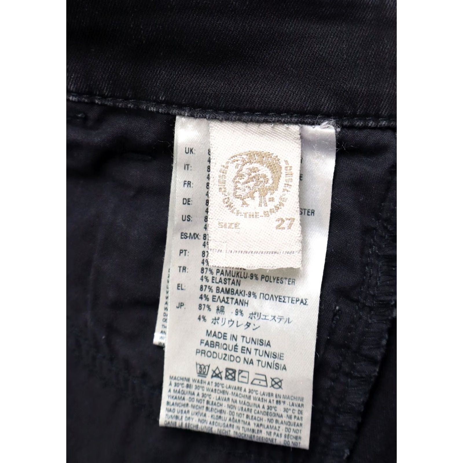 Diesel DIESEL Slandy Super Slim-Skinny 0860S Stretch Jeans Women's W27/L34 Ankle Regular Waist Black Denim Jeans Women Slim-Skinny 27W34L Size 27" / US 4 / IT 40 - 7 Thumbnail