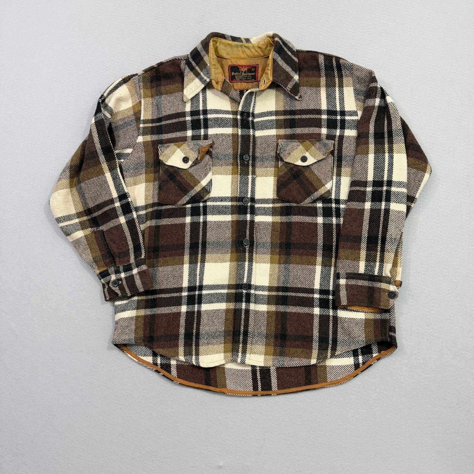 Vintage Vintage CPO Fashion Sportswear Flannel Shirt Large Brown Size US L / EU 52-54 / 3 - 1 Thumbnail