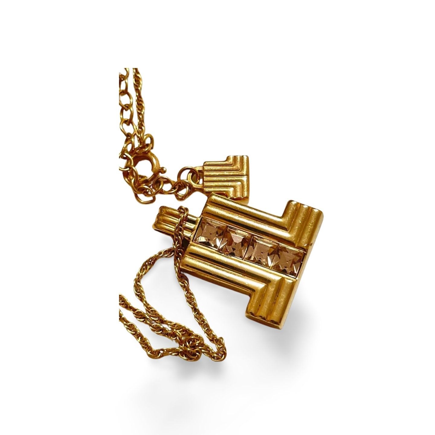 Lanvin Vintage LANVIN golden chain necklace with crystals Size ONE SIZE - 3 Thumbnail