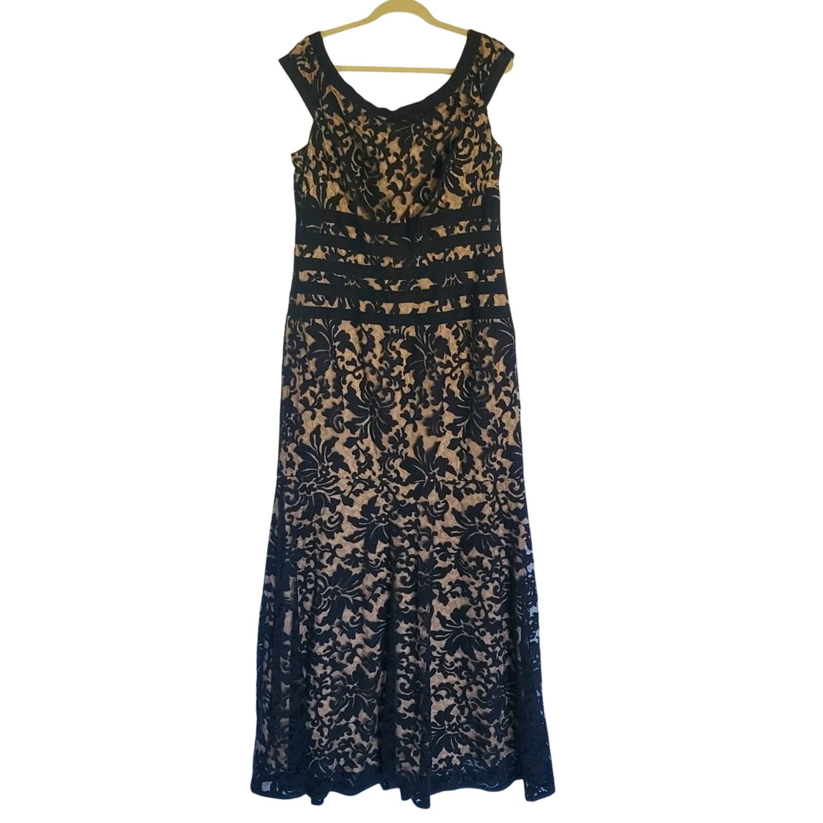 Tadashi Shoji Tadashi Shoji Womens Designer Black Lace Evening Gown US 16 Size XXL / US 16-18 / IT 52-54 - 4 Thumbnail
