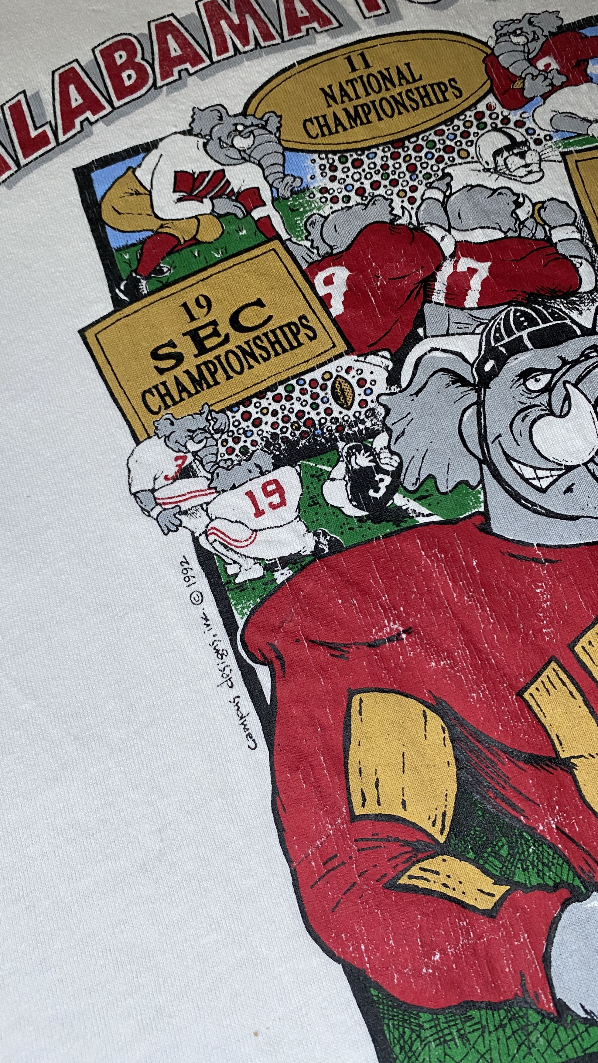 Vintage 1992 Alabama Crimson Tide Century of Champions Vintage Tee Size US XL / EU 56 / 4 - 3 Thumbnail