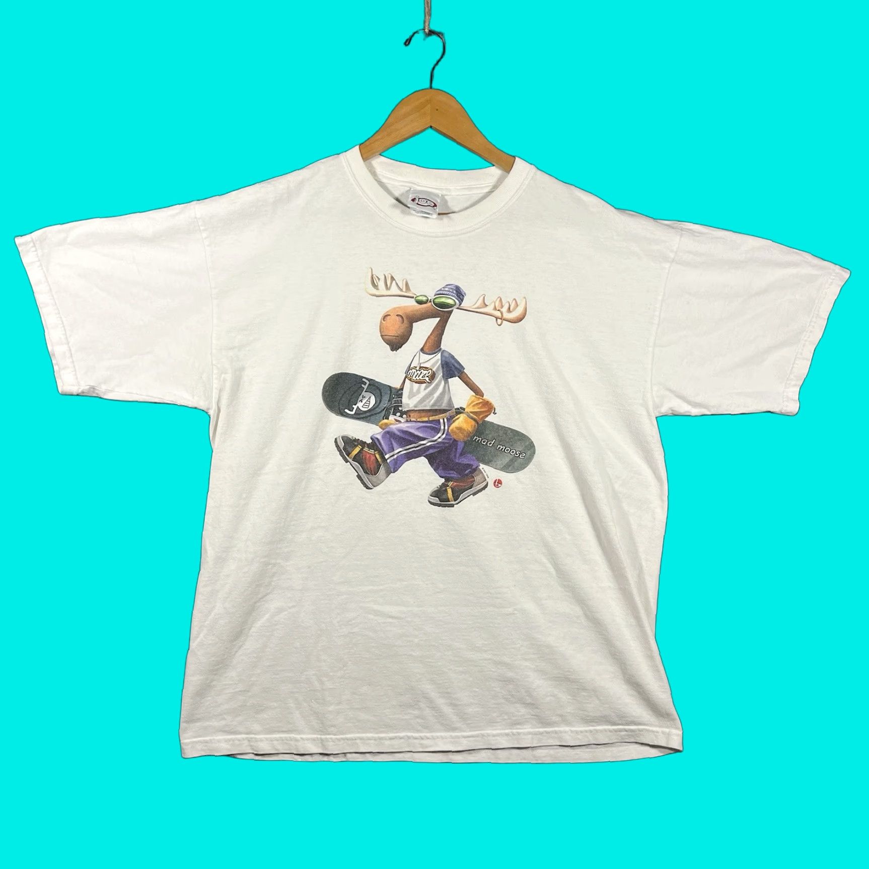 VINTAGE The Duck Company T-Shirt Ski XL White Solid 90s Mens