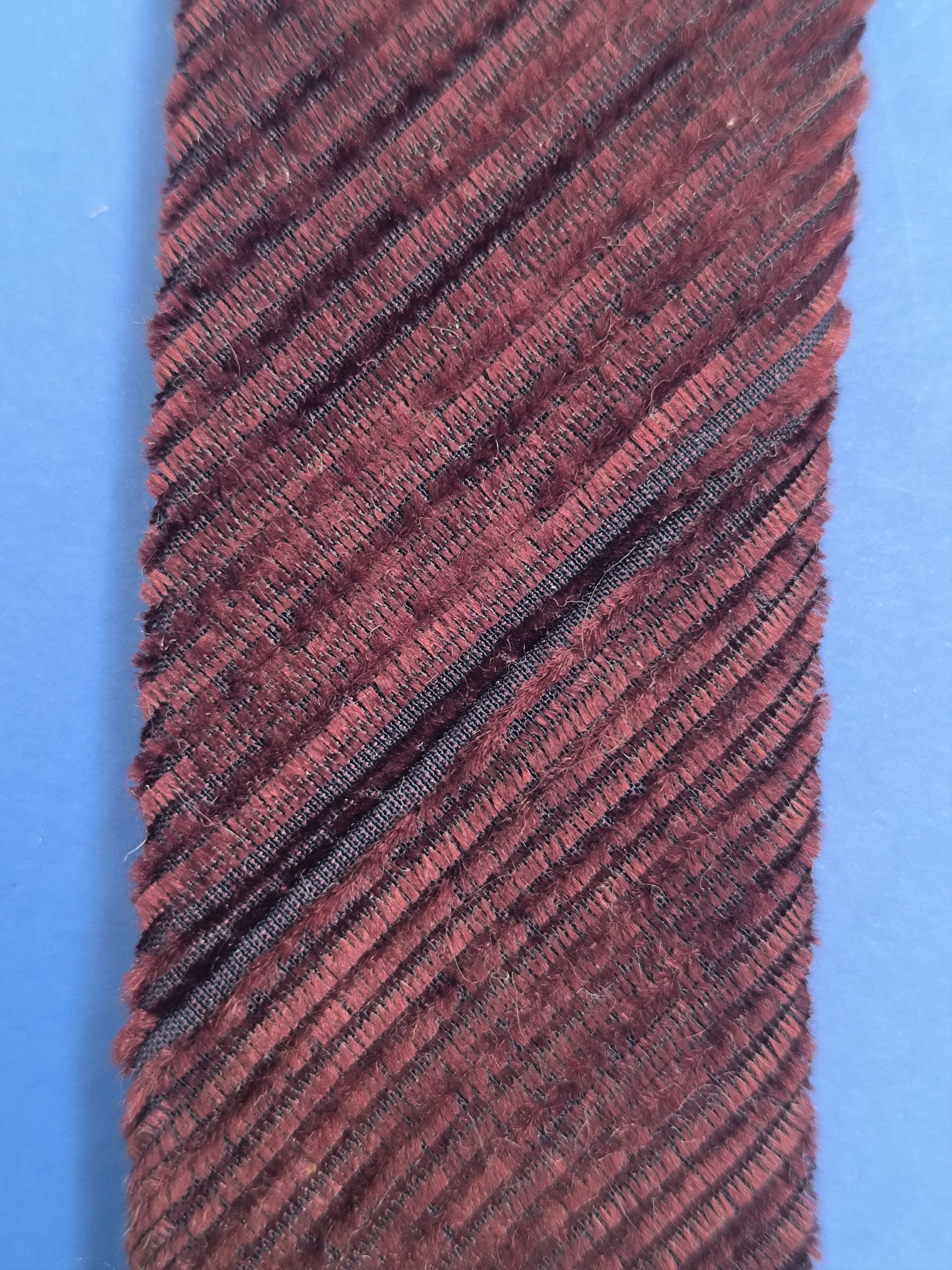 Dolce & Gabbana Dolce & Gabbana Brown Burgundy Ribbed Silk Cotton Men's Tie Size ONE SIZE - 15 Thumbnail