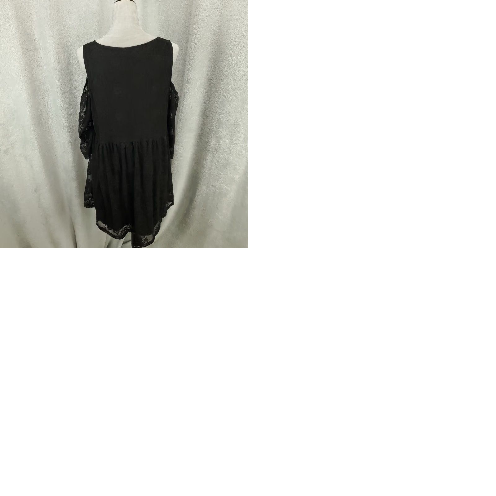 Torrid Torrid Tunic Women 1X Black Mini Dress Lace Sheer Cold Shoulder Neck Size XL / US 12-14 / IT 48-50 - 9 Thumbnail