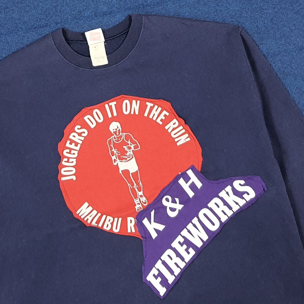 Hanes Vintage 80s Hanes K & H Fireworks Sweatshirts C293N11 Size US M / EU 48-50 / 2 - 2 Thumbnail