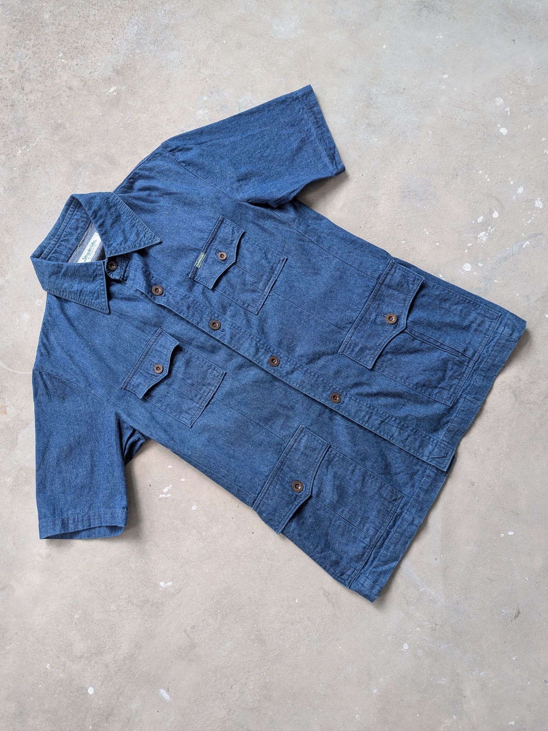 Japanese Brand × Vintage Vintage Simple Life Denim Shirt Button Up Size M / US 6-8 / IT 42-44 - 3 Thumbnail