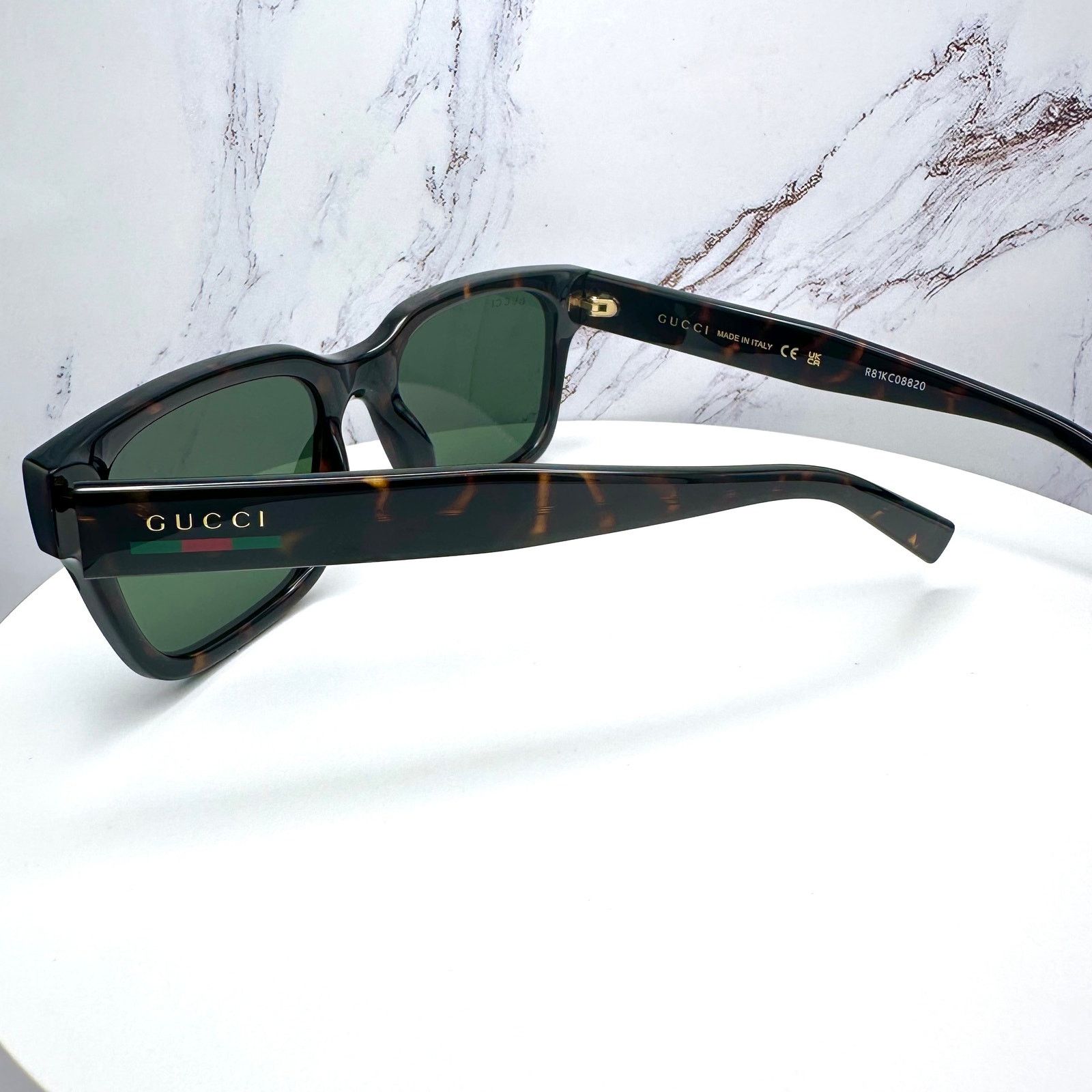Gucci New GUCCI Sunglasses Brown Gold Red Green Web 55-20-145 mm Size ONE SIZE - 17 Thumbnail