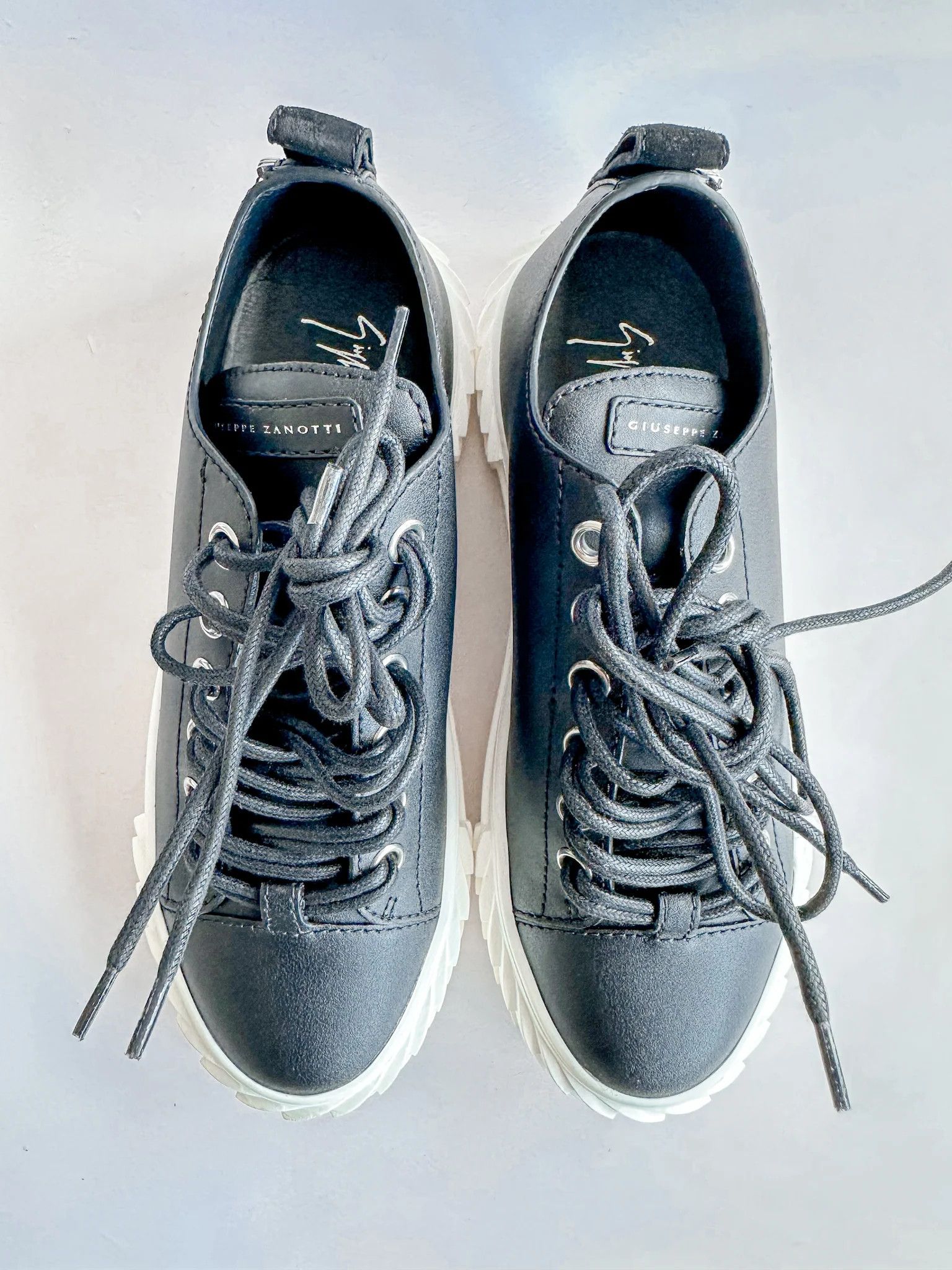 Giuseppe Zanotti Giuseppe Zanotti Black Blabber Low Top Sneakers Size US 7 / IT 37 - 4 Thumbnail