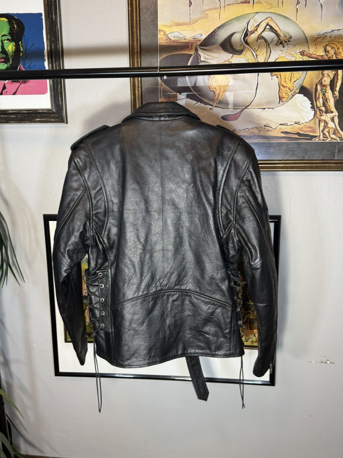 Vintage THE BIKERS ZONE Leather Motorcycle Jacket with Zip-out liner Size US M / EU 48-50 / 2 - 2 Thumbnail