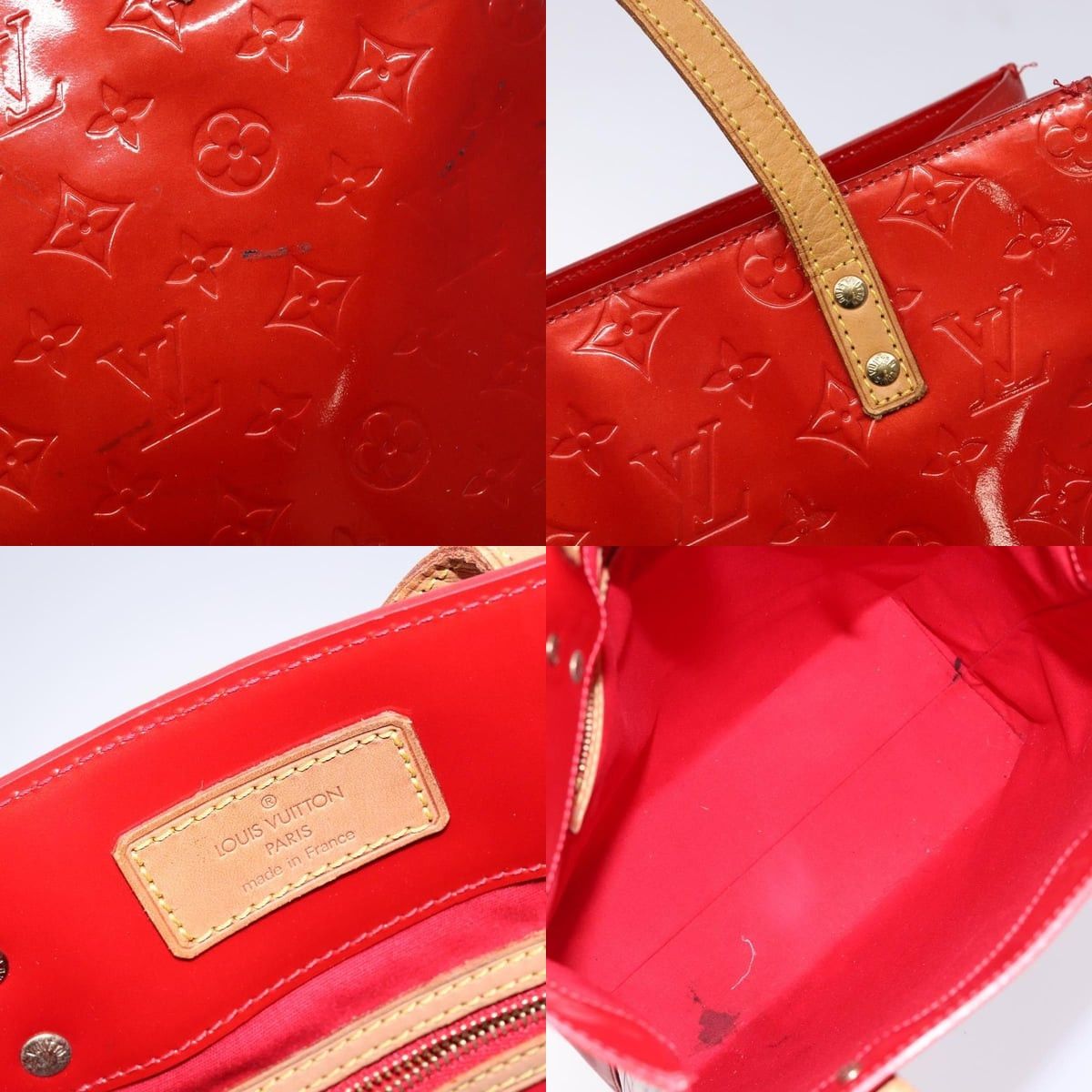 Louis Vuitton LOUIS VUITTON Monogram Vernis Reade MM Hand Bag Red Rouge Size ONE SIZE - 11 Thumbnail