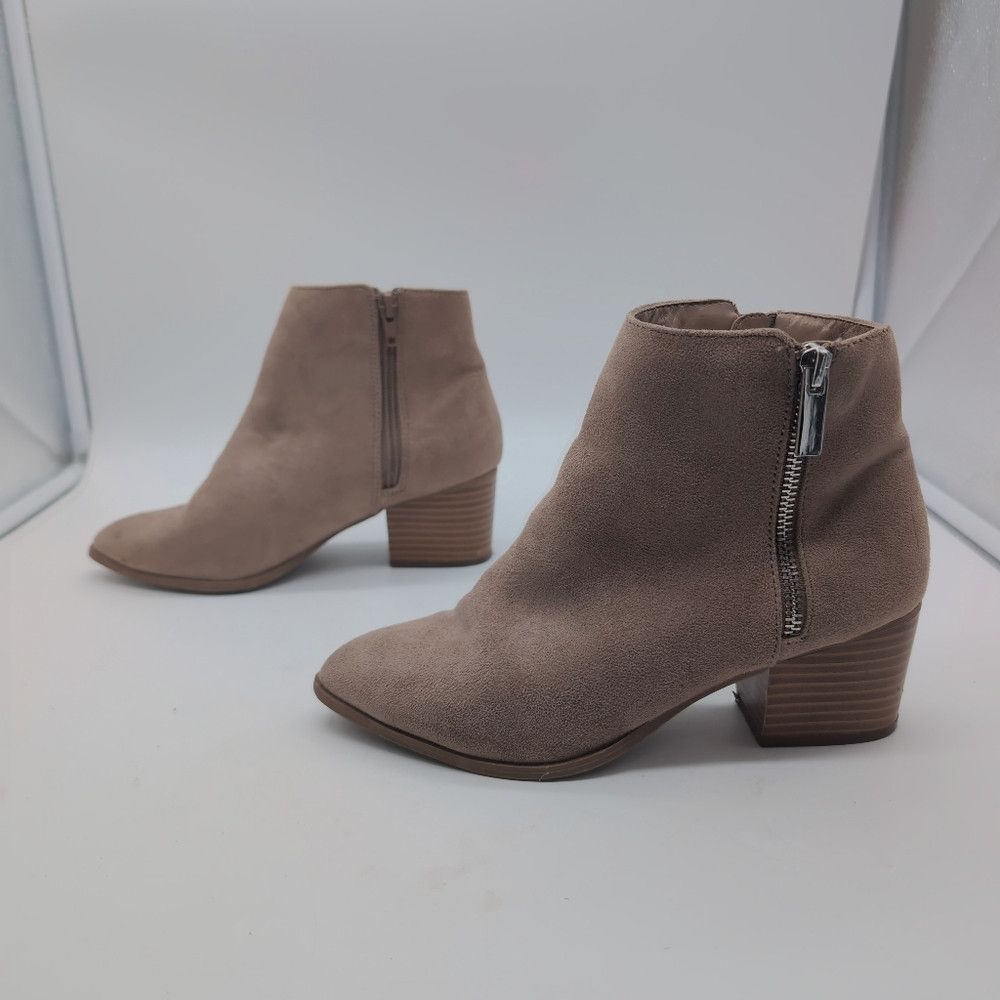 Lulus Lulu's Elegant Sz 6 Tan Fabric Suede Boots Booties Size US 6 / IT 36 - 4 Thumbnail