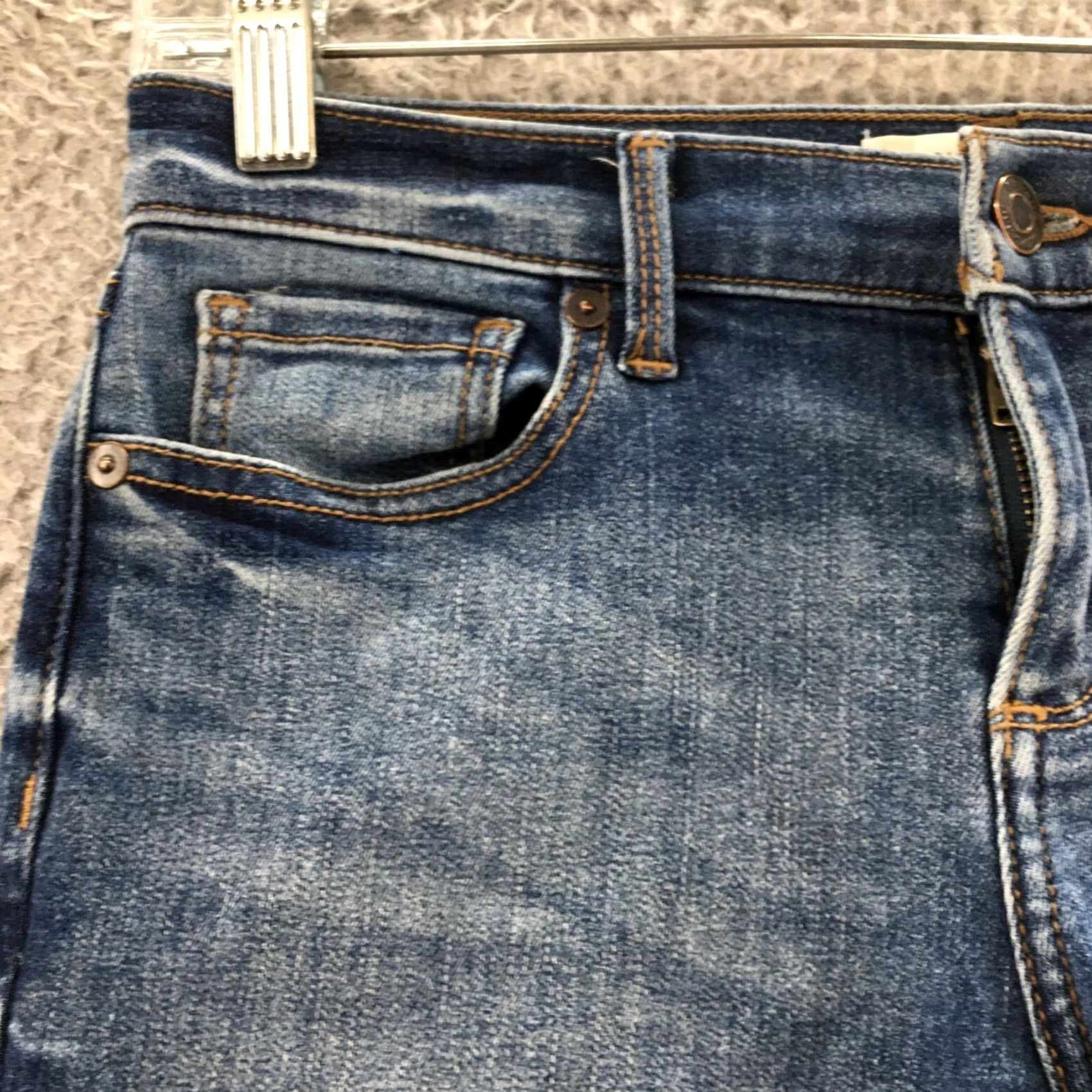 Banana Republic Banana Republic Jeans Womens 24 Straight Denim Blue Distressed 5-Pocket Regular Rise Low Inseam 30.5 inches XXs? Size 42" / US 20 - 4 Thumbnail