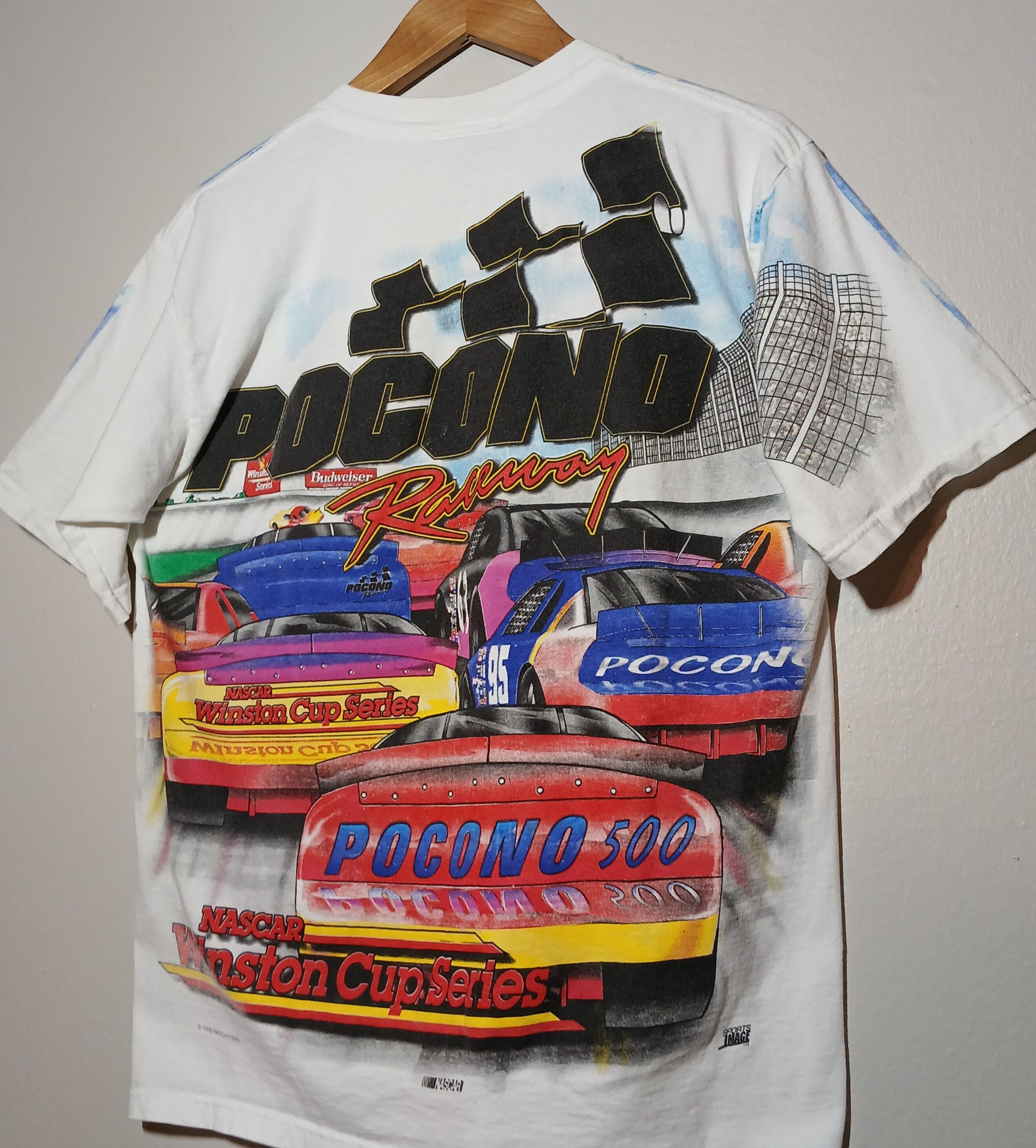NASCAR Vintage Pocono 500 Racing T-shirt Size US L / EU 52-54 / 3 - 5 Thumbnail