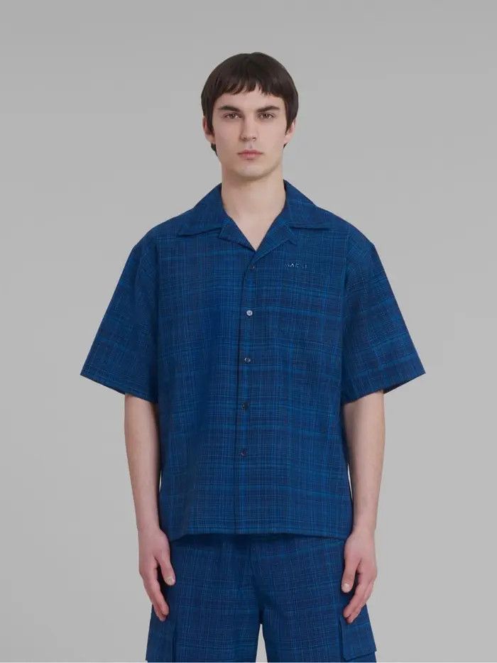 Marni o1w1db10125 Sleeved Shirt in Blue Size US XL / EU 56 / 4 - 1 Thumbnail