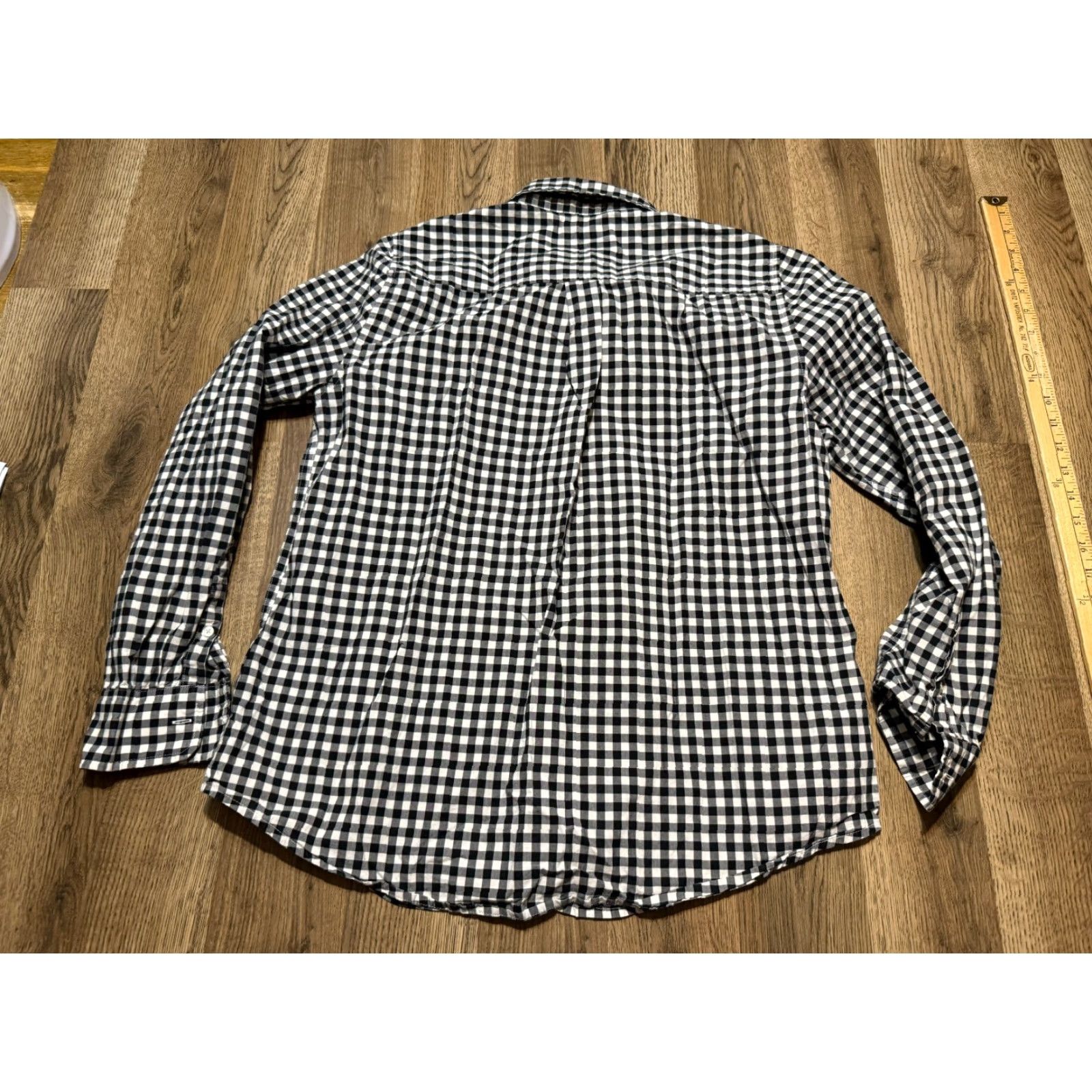 Essentials Amazon Essentials Shirt Women's L Black White Check Button-Up Long Sleeve Size L / US 10 / IT 46 - 2 Thumbnail