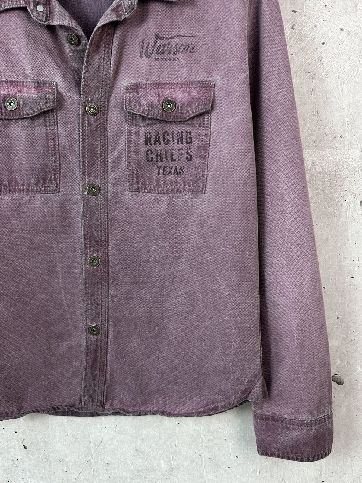 Other Warson Bordeaux Mecano Purple Denim Printed Overshirt Jacket Size US L / EU 52-54 / 3 - 7 Thumbnail