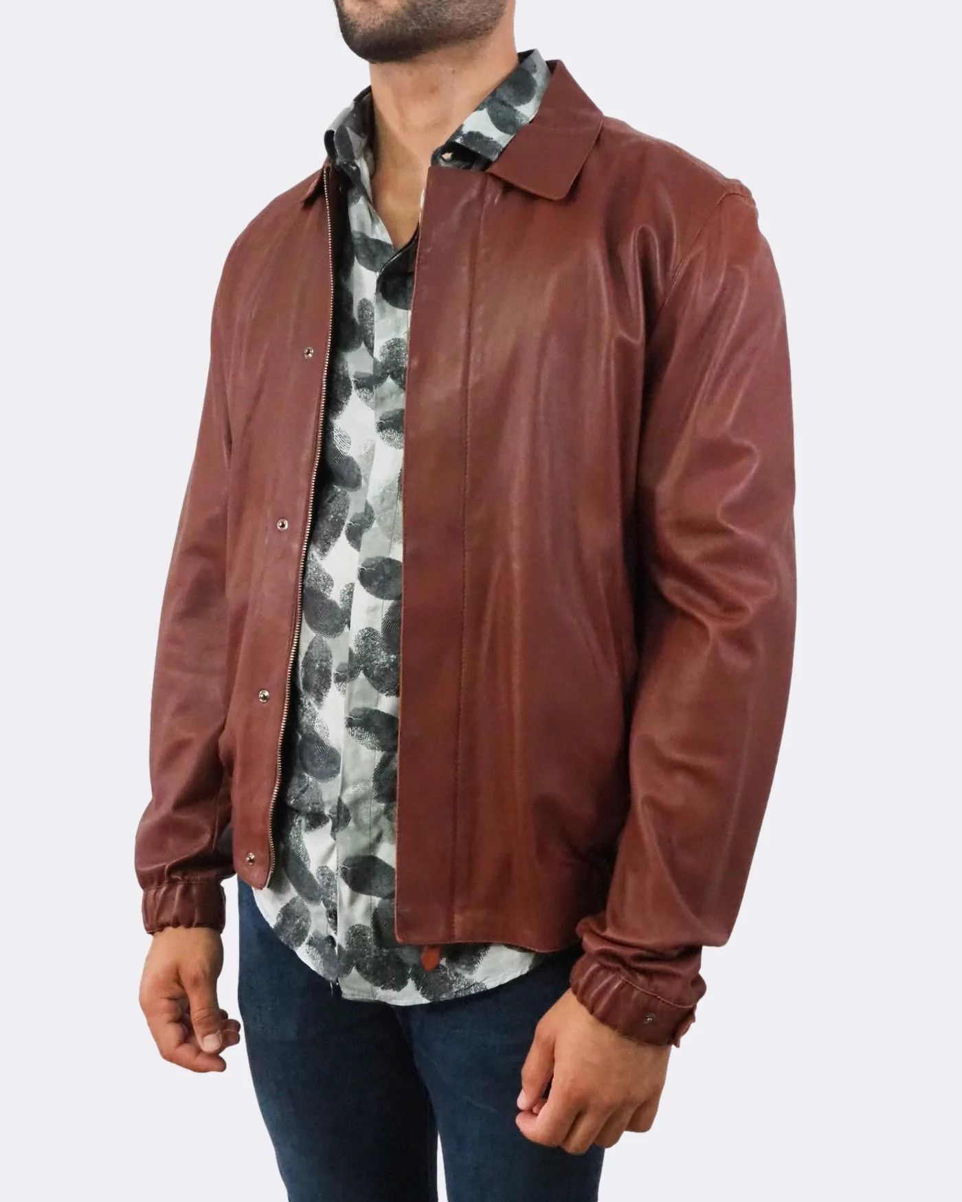 Trussardi Men's Trussardi Lightweight Leather Bomber Jacket $1155 Size US M / EU 48-50 / 2 - 5 Thumbnail