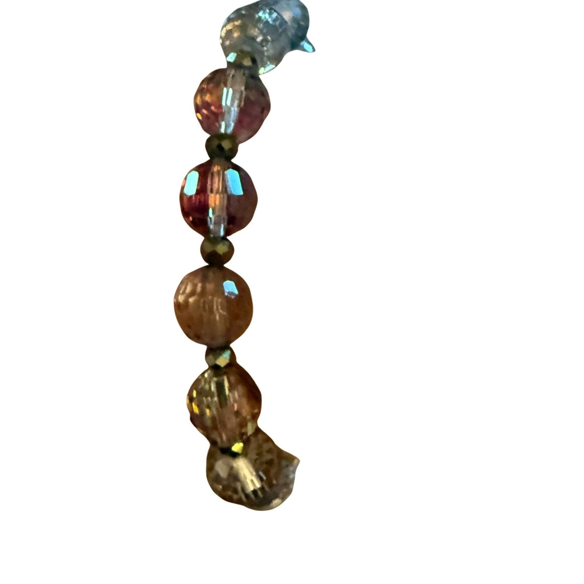 Other Multicolor Faceted Bead Stretch Bracelet Green Clear Pink Size ONE SIZE - 2 Thumbnail