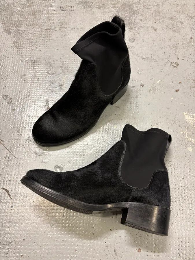 Acne Studios Acne Studios Black Calf Hair Leather Chelsea Boots Size US 6 / IT 36 - 4 Thumbnail