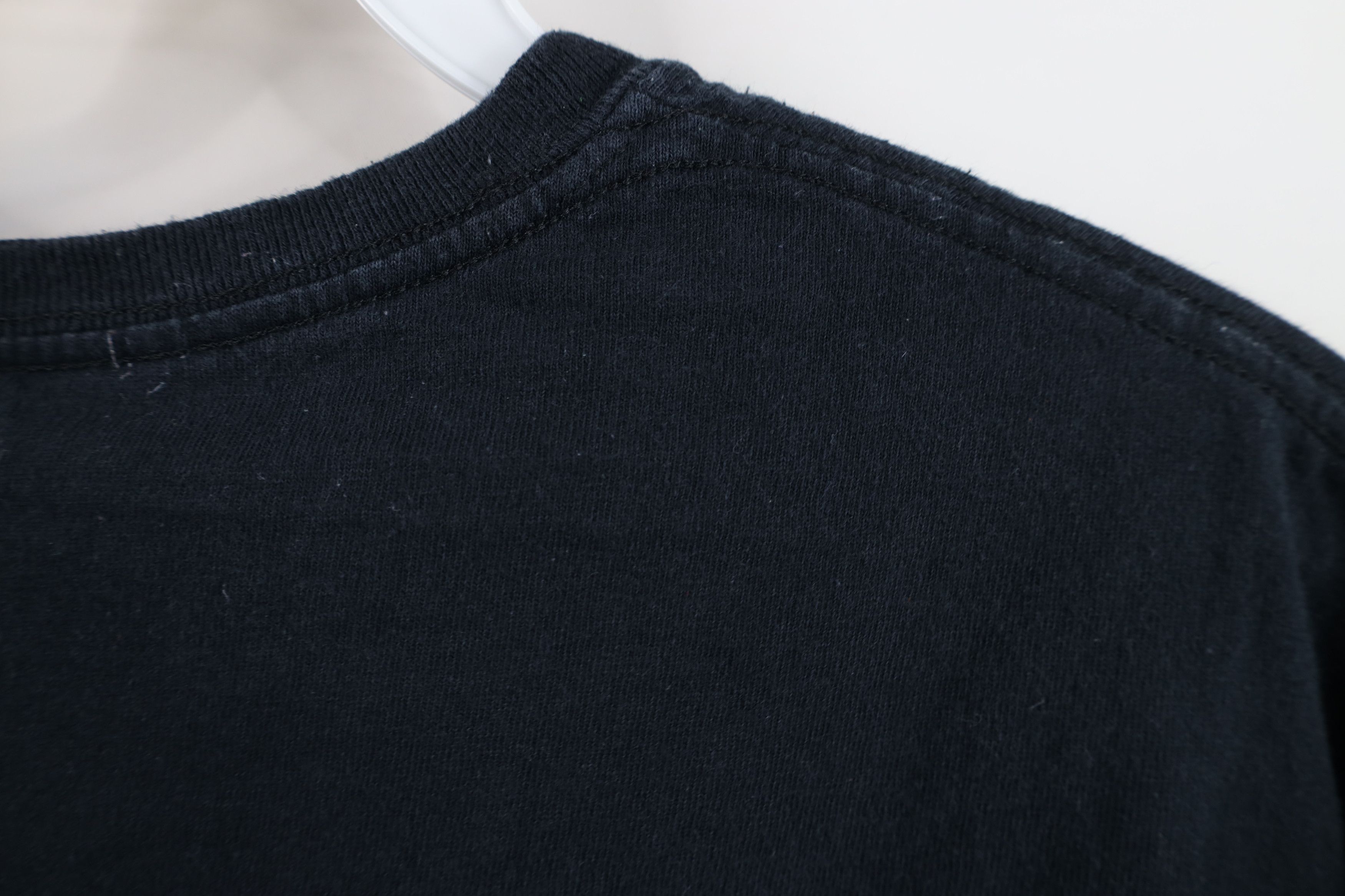 Vintage Vintage 90s Streetwear Distressed Blank Cotton T-Shirt Black Size US L / EU 52-54 / 3 - 10 Thumbnail