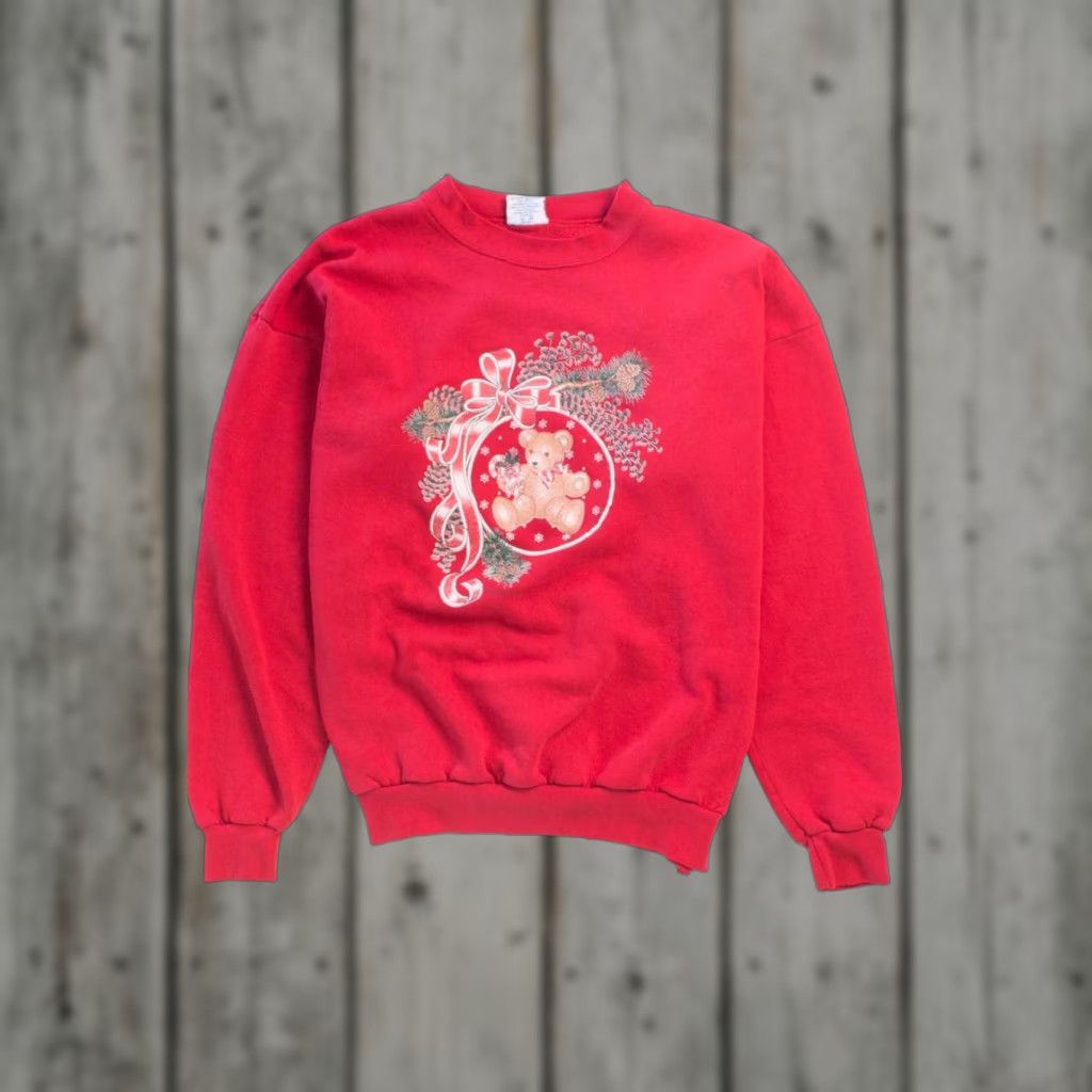 Vintage VINTAGE Red Ugly Christmas Sweater Shirt Adults XL Red 1990s Bears Mens Womens Size XL / US 12-14 / IT 48-50 - 1 Thumbnail