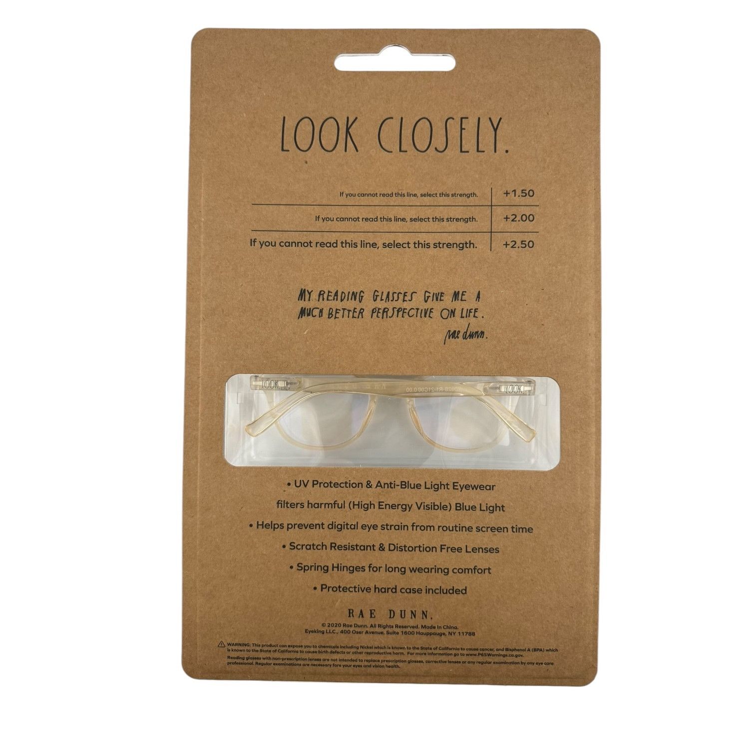 Other Rae Dunn Look Closely Blue Light Blocking Glasses Mag 0.00 Size ONE SIZE - 3 Thumbnail