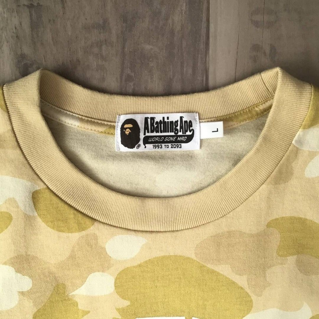 Bape BAPE College logo T-shirt yellow camo a bathing ape Size US L / EU 52-54 / 3 - 4 Thumbnail