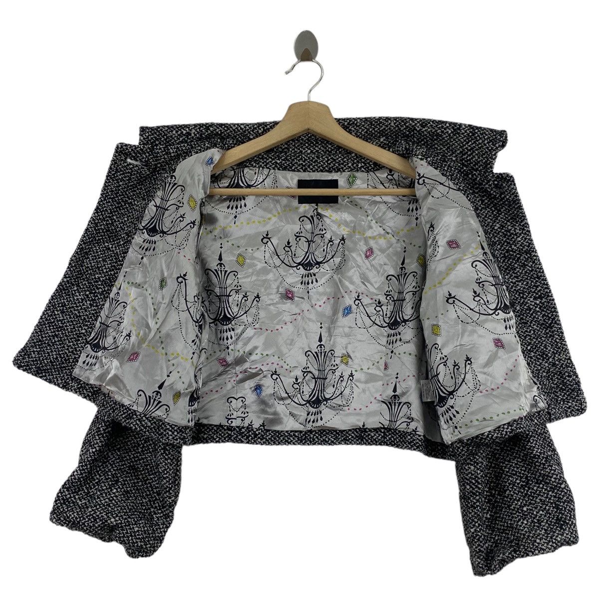 Japanese Brand × Vintage Vintage RAY BEAMS Japanese Brand Wool Crop Top Black Coat Size S / US 4 / IT 40 - 4 Thumbnail