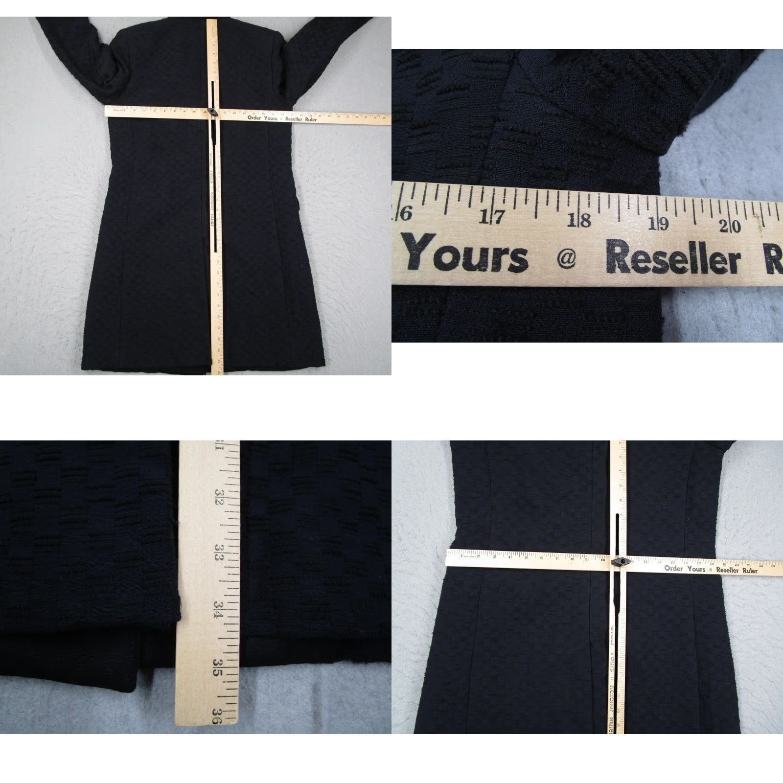 Vintage A.L.C. Blazer Womens 8 Blue Textured Jacquard Long Satin Lapel Button Made USA Size M / US 6-8 / IT 42-44 - 8 Thumbnail