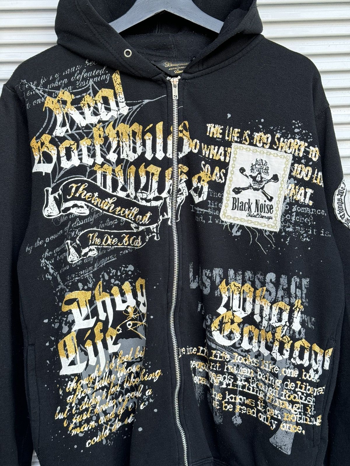 Japanese Brand Vintage Beaumere Skulls Punk Riot Poem Hoodies Size US L / EU 52-54 / 3 - 2 Thumbnail