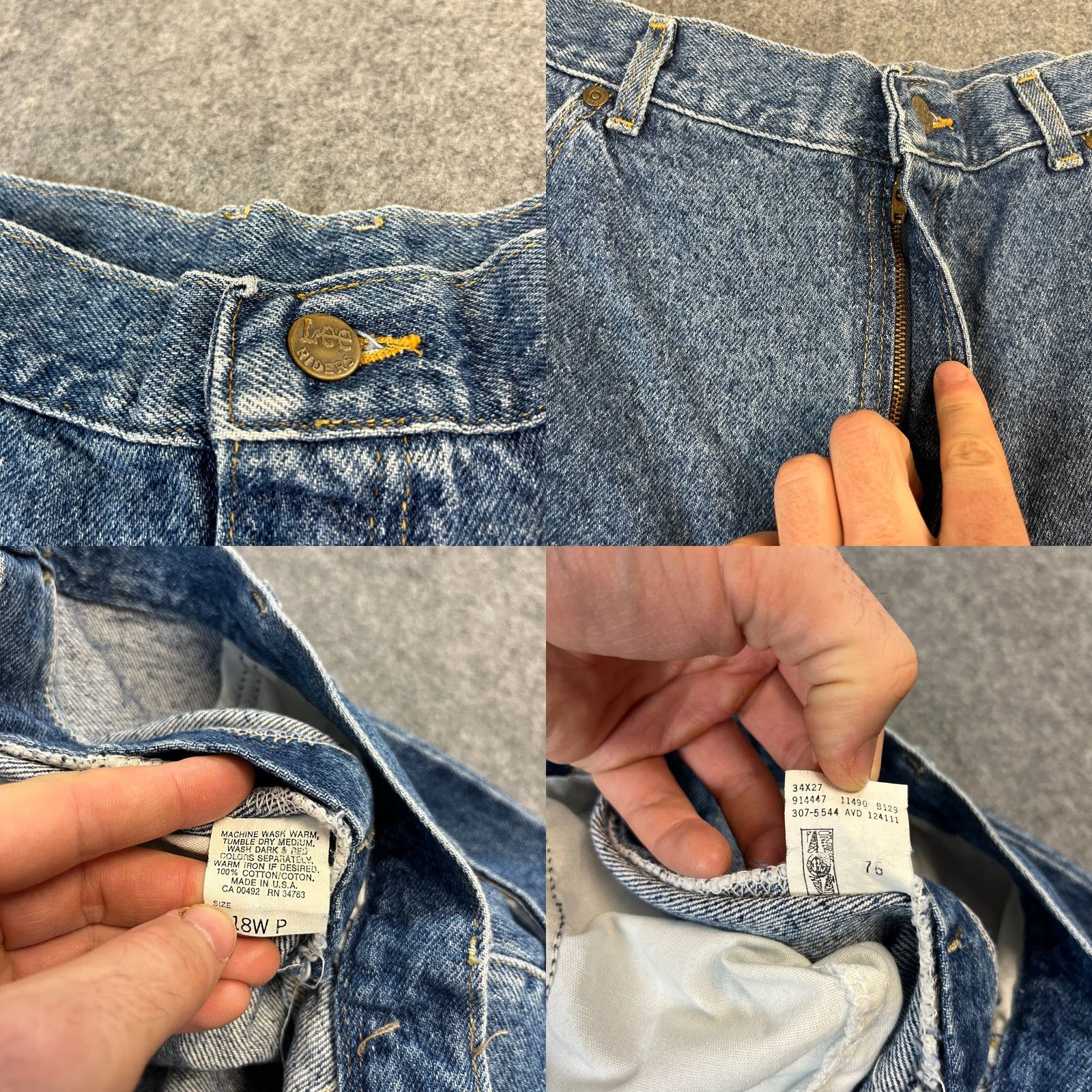 Lee VINTAGE Lee Riders Jeans 80s High Waisted Mom Tapered 29 27 UK 10 Fuzzy Size US 29 - 8 Thumbnail