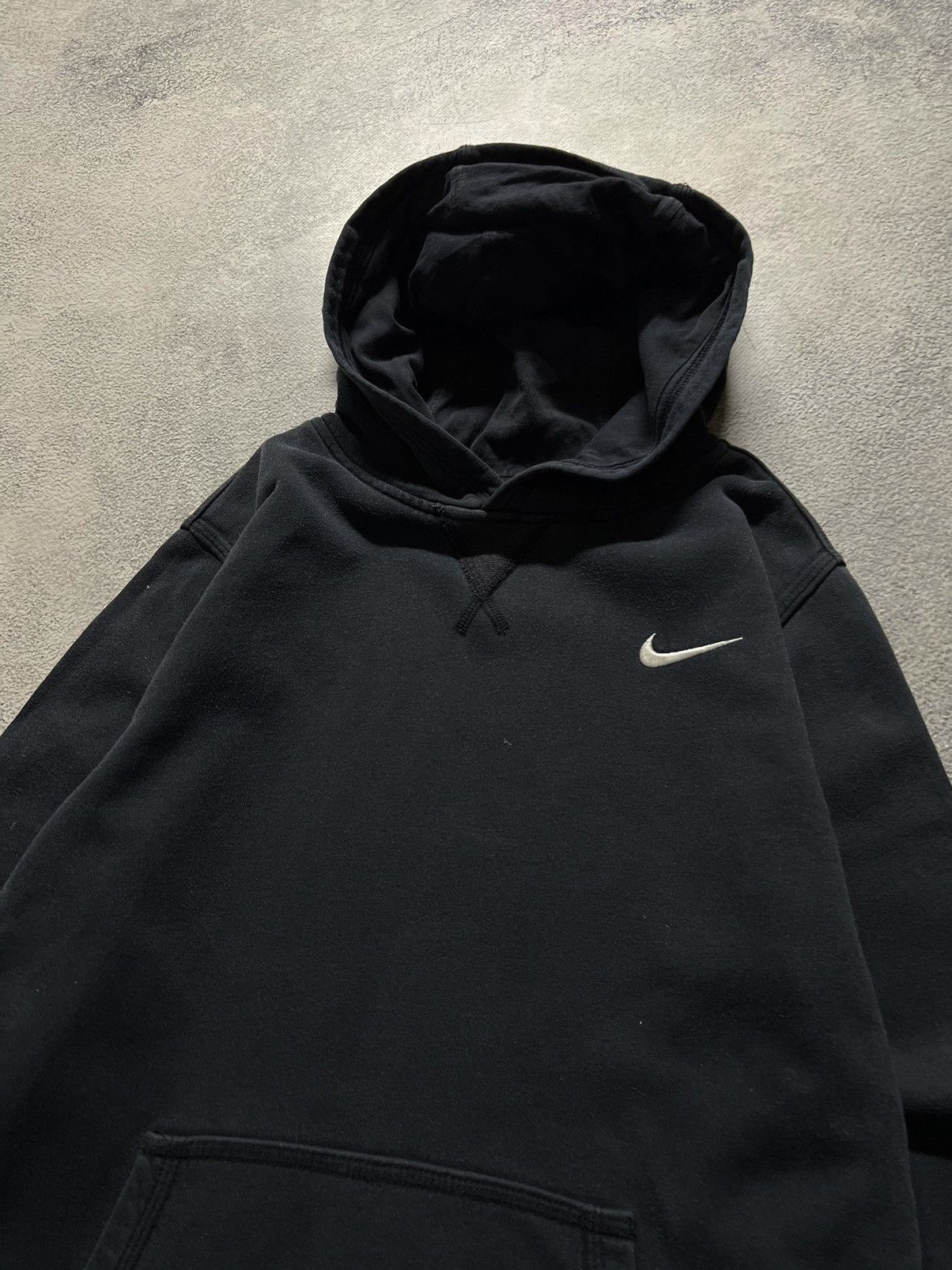 Nike × Vintage Vintage Y2k Nike 🖤 Faded Mini Swoosh Hoodie 00’s Size US S / EU 44-46 / 1 - 5 Thumbnail