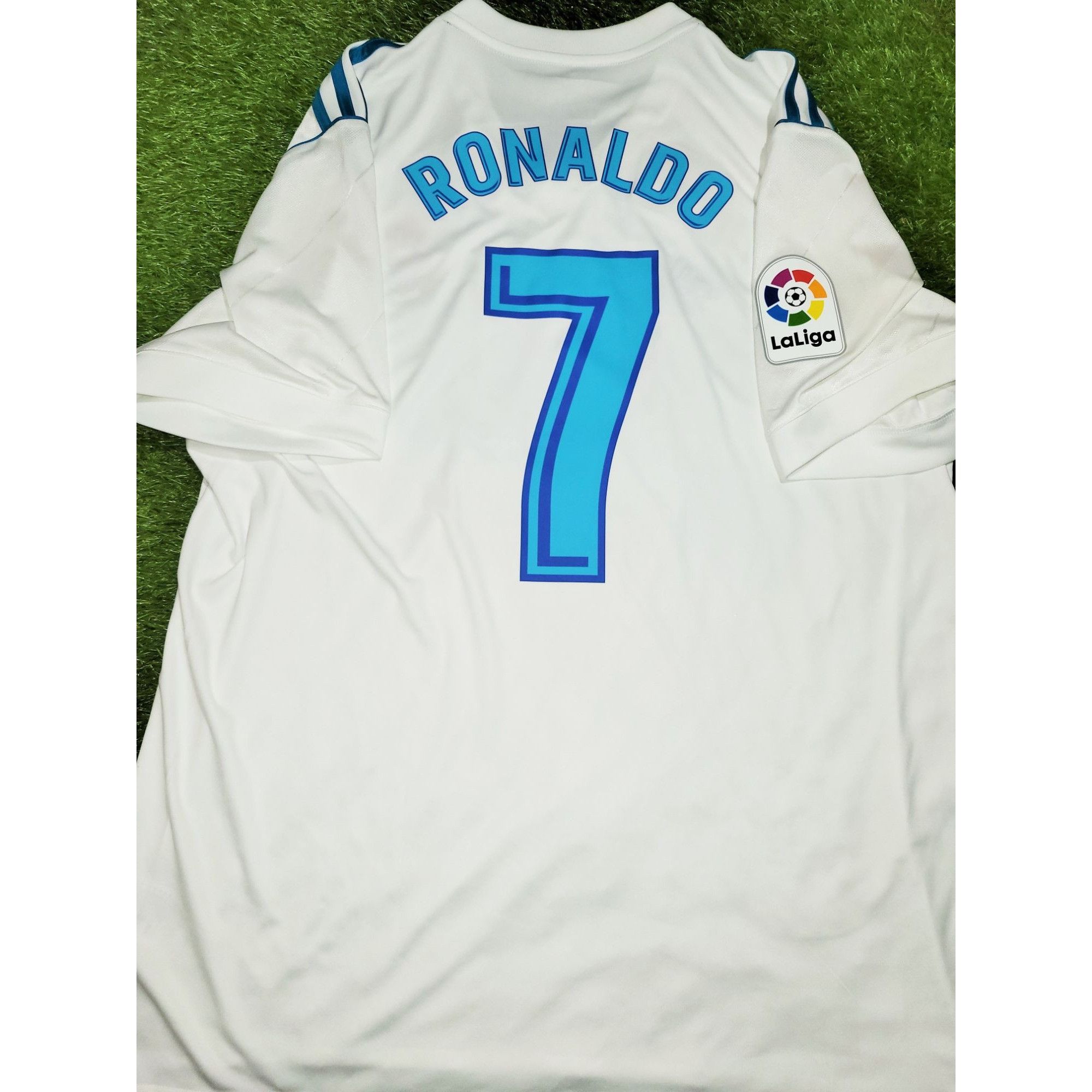 Image of Adidas Cristiano Ronaldo Real Madrid 2017 2018 Soccer Jersey XL in White, Men's