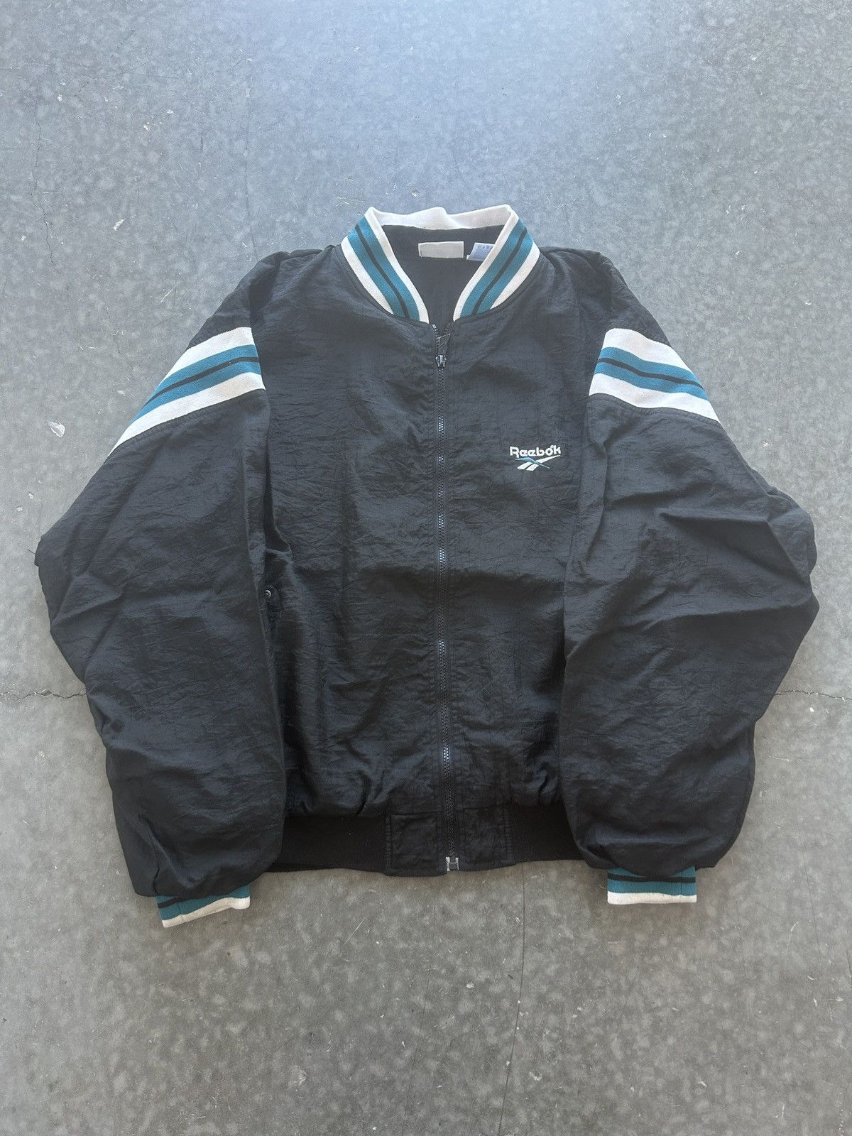 Reebok × Vintage Vintage 90s Reebok Zip Up Jacket Size US L / EU 52-54 / 3 - 3 Thumbnail