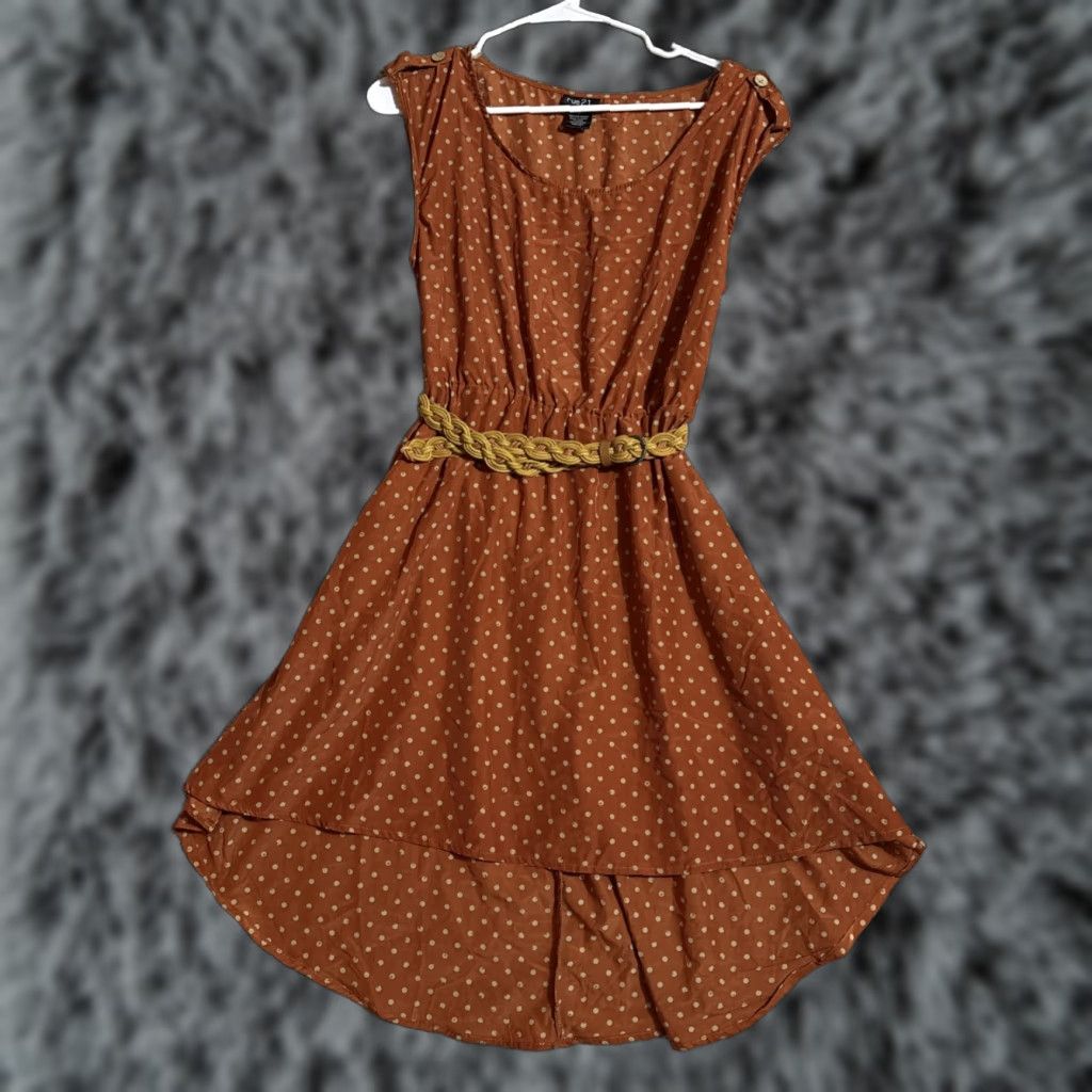 Vintage **Boho Romantic Flowy Belted High Low Dress Small Orange** User: **Belted Romantic Flowy Boho High Low Dress Small Orange** Size S / US 4 / IT 40 - 1 Thumbnail