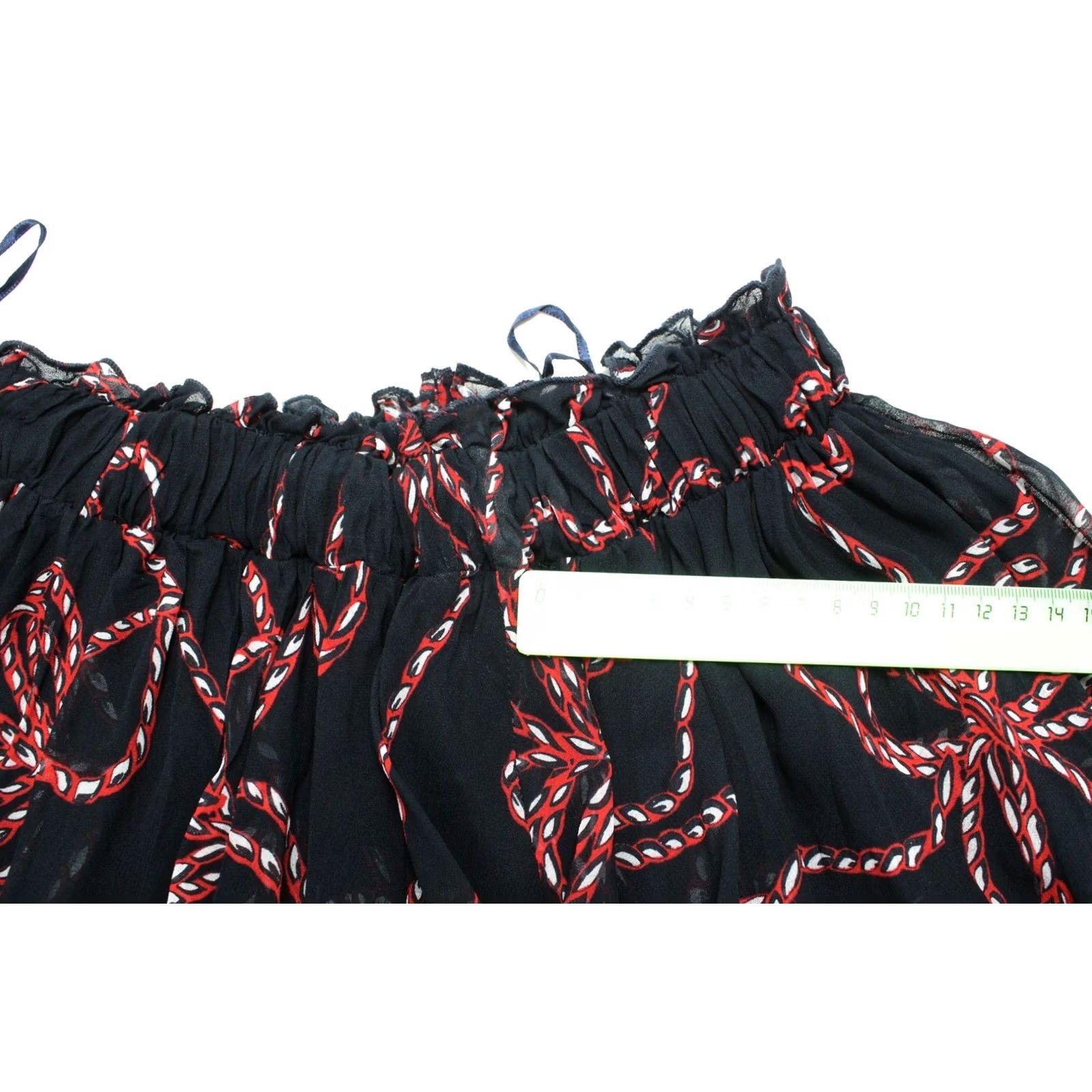 Pinko PINKO Skirt Women's UK 14 Patterned Ruffle Lined Elastic Waist Black Size 36" / US 14 / IT 50 - 8 Thumbnail