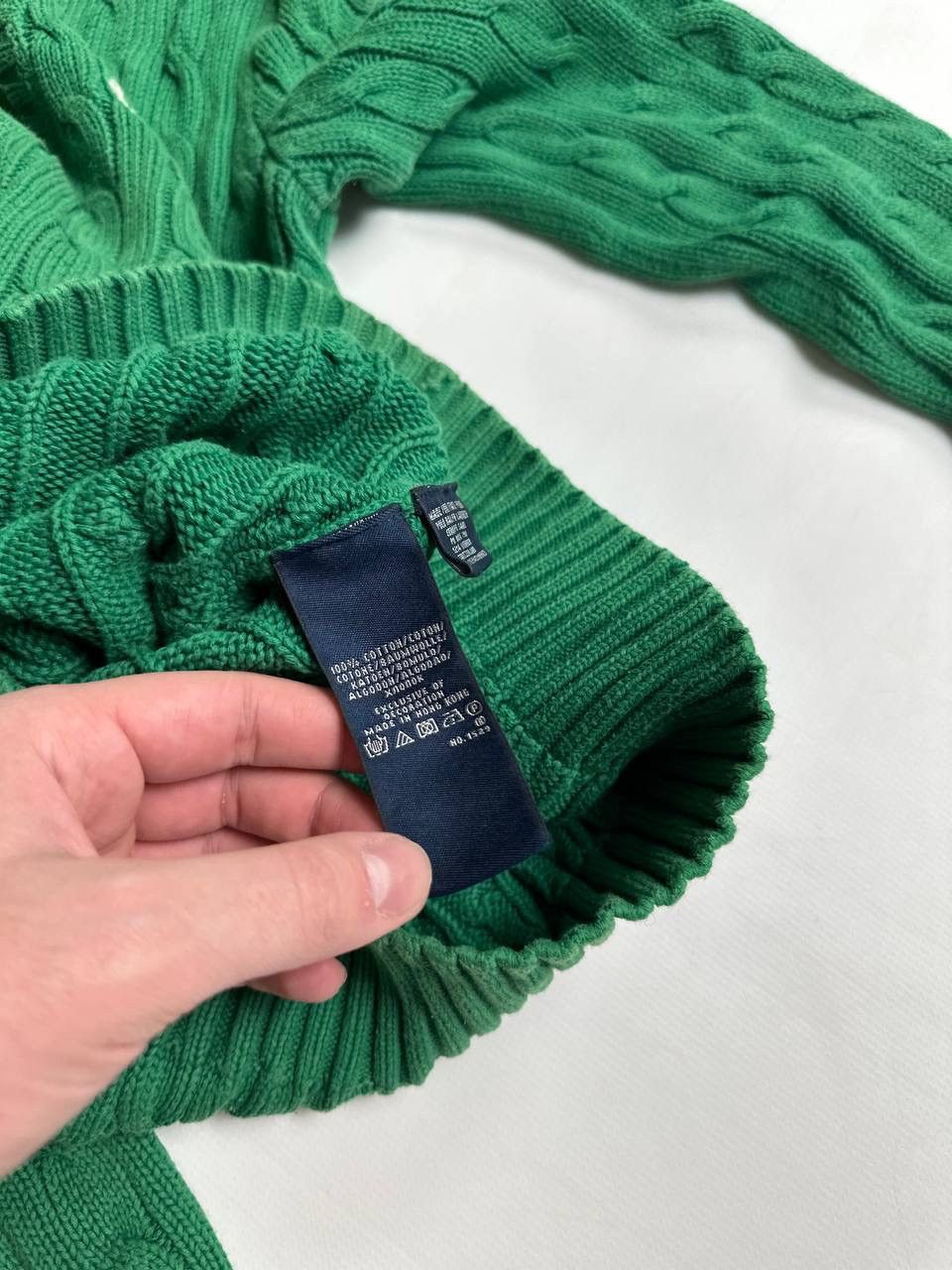 Polo Ralph Lauren Vintage Green Polo Ralph Lauren Cable Knite V neck Sweater Size M / US 6-8 / IT 42-44 - 6 Thumbnail